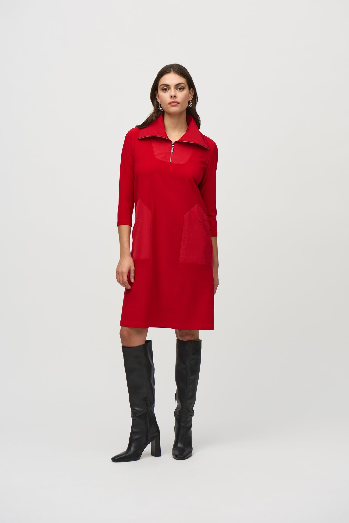 Silky Knit And Memory Straight Dress 244045