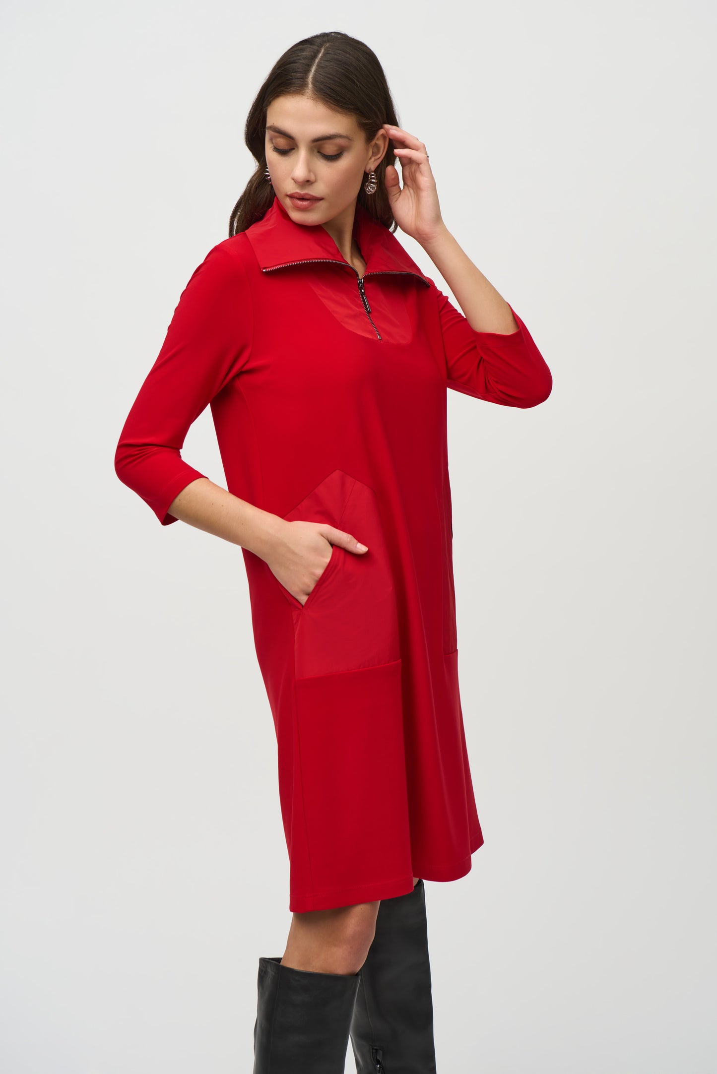 Silky Knit And Memory Straight Dress 244045