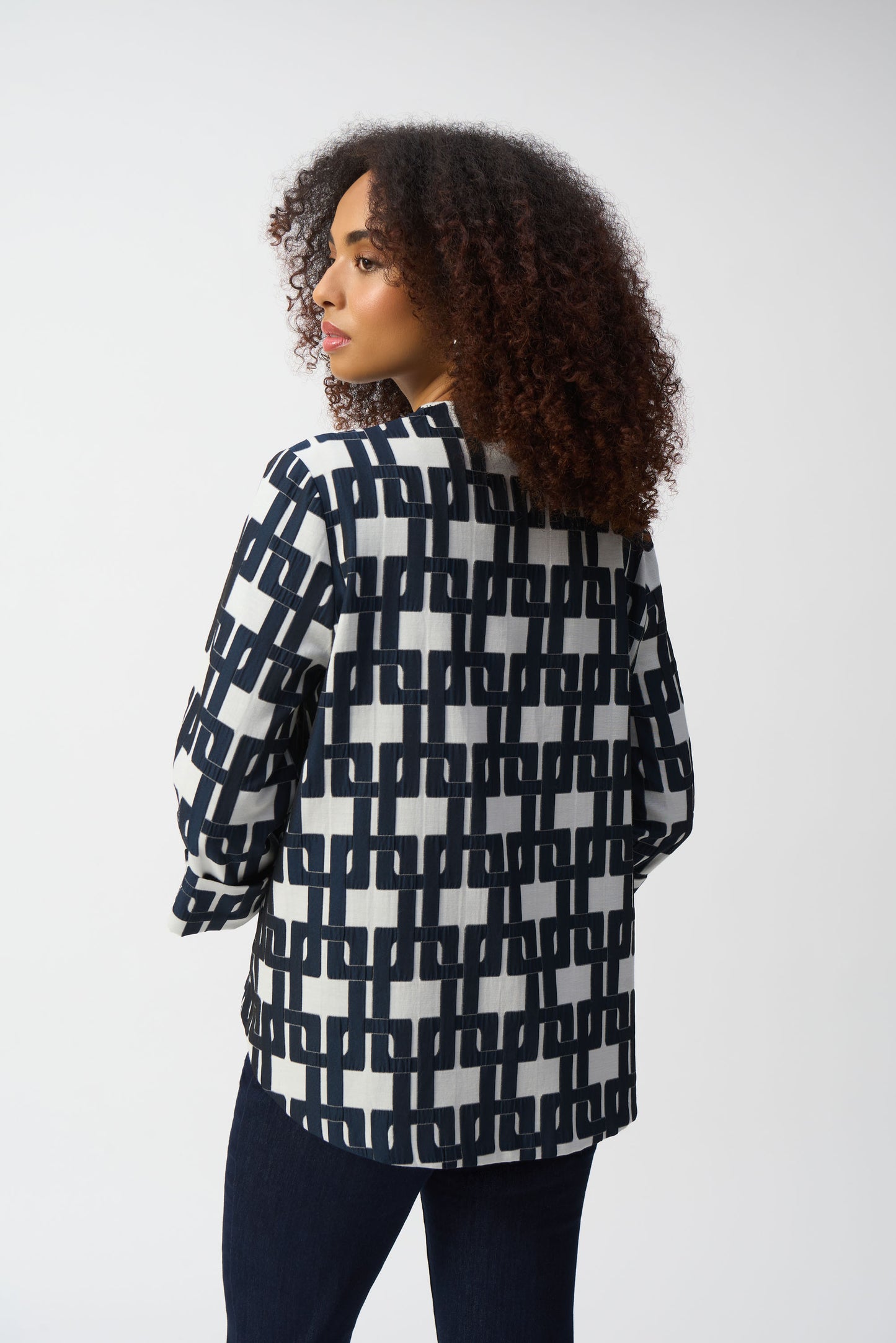Geometric Jacquard Trapeze Jacket 251000
