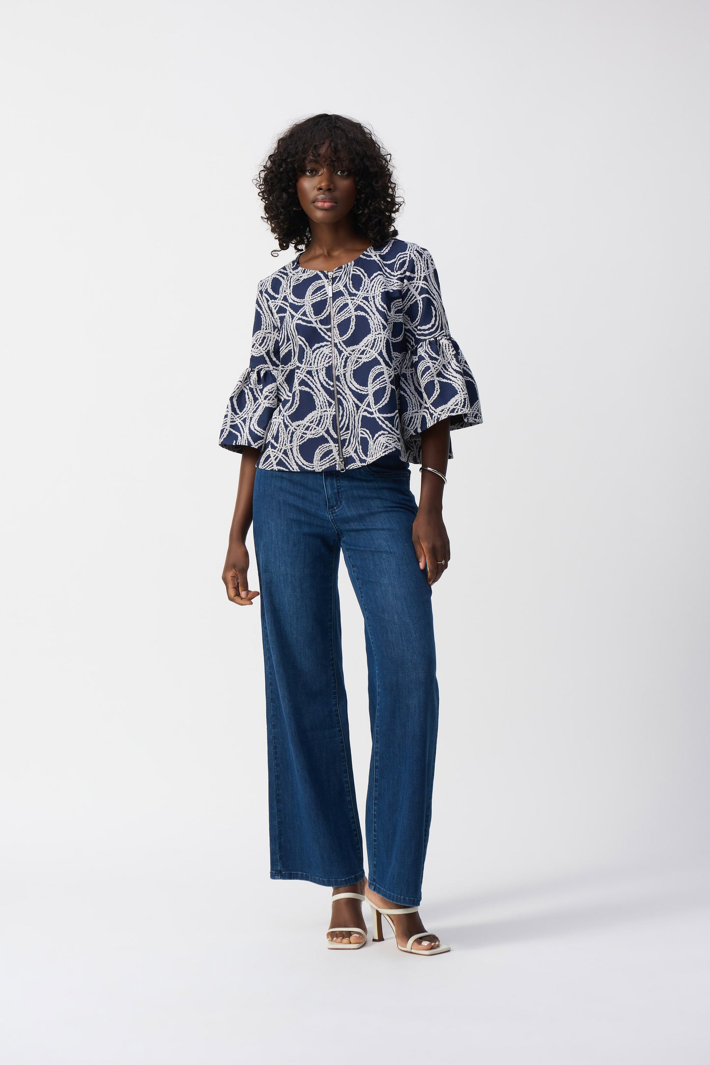 Abstract Jacquard Trapeze Jacket 251006