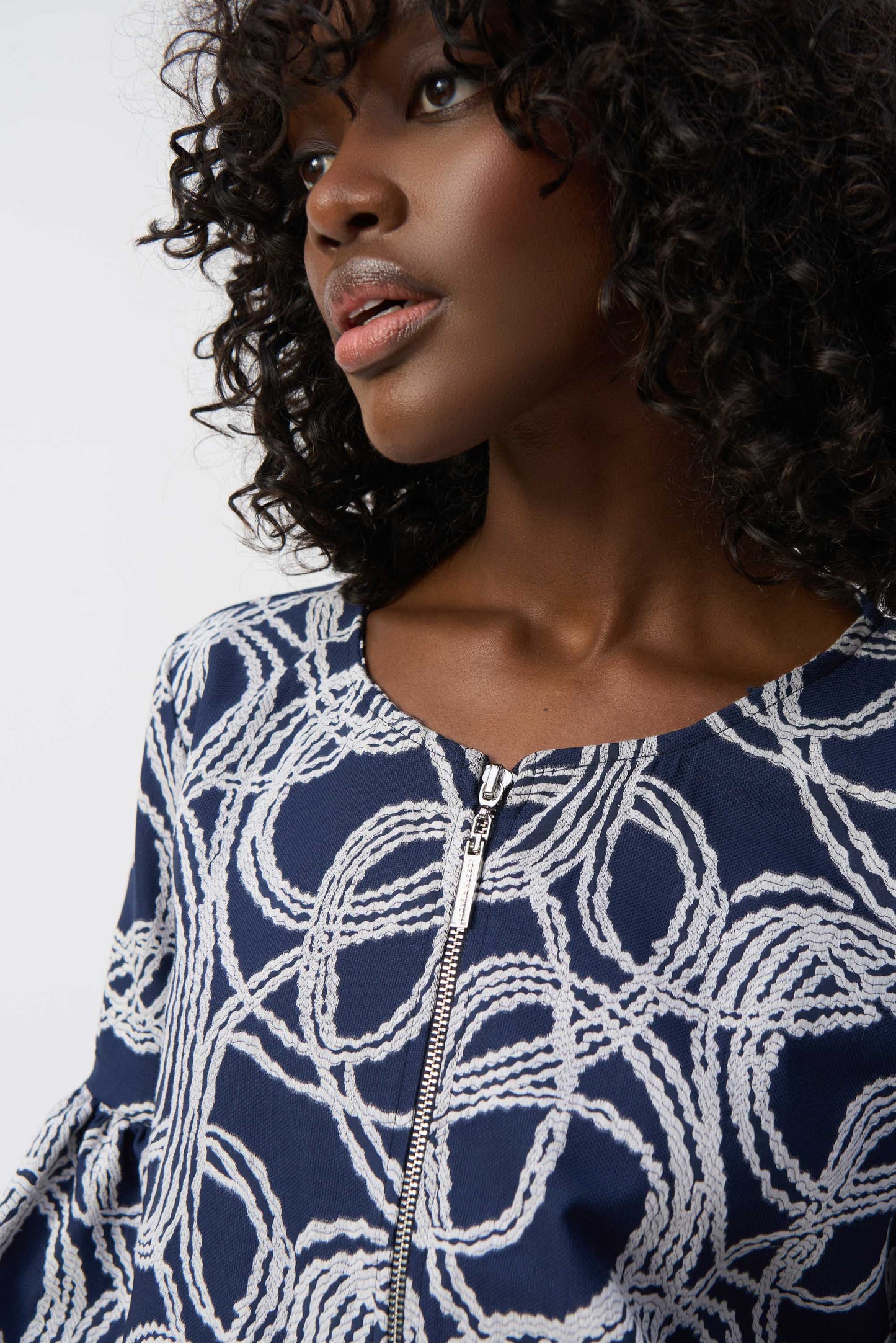 Abstract Jacquard Trapeze Jacket 251006