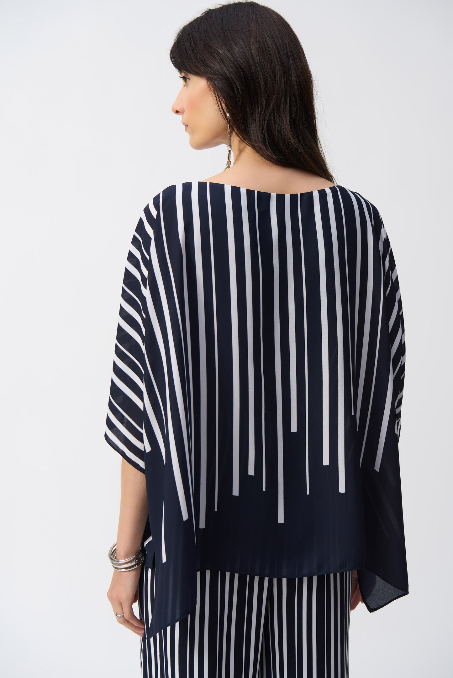 Georgette Abstract Print Poncho Top 251180