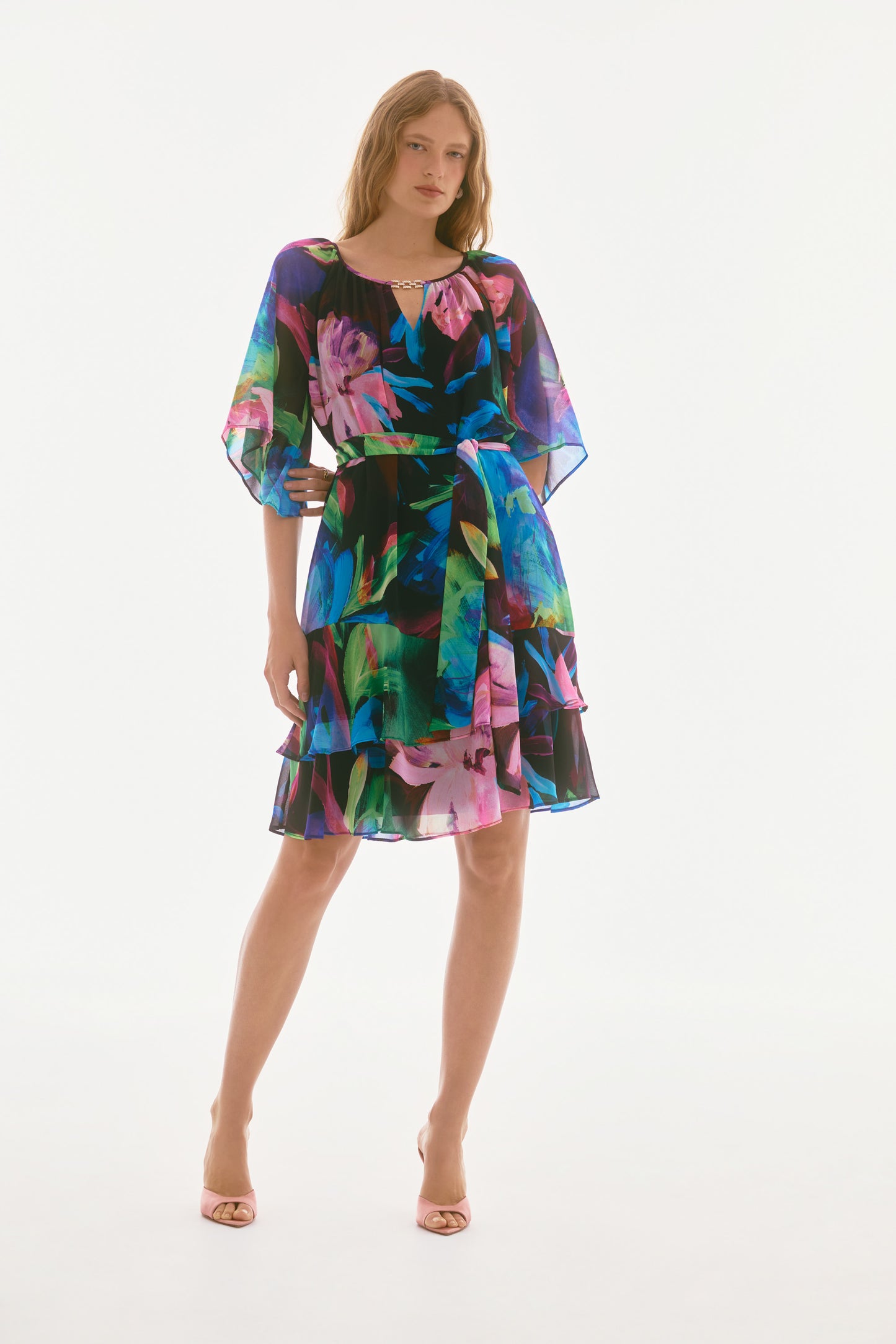 Signature | Chiffon Floral Print A-Line Dress 251757-178