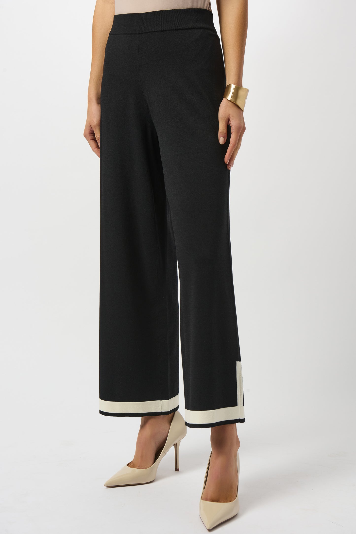 Jospeh Ribkoff #253910-110 Sweater Knit Colour Block Culotte Pants