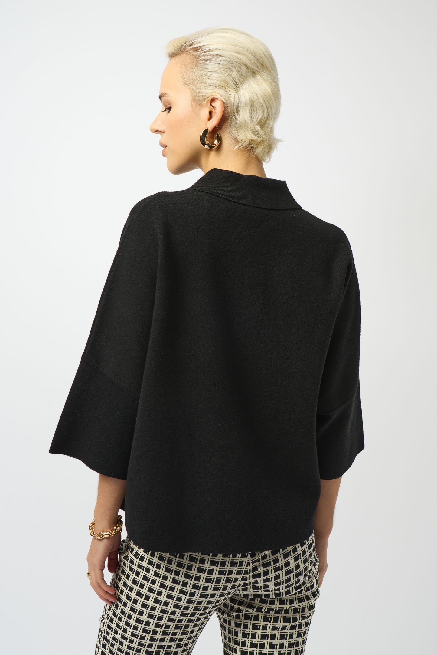 Jospeh Ribkoff #253962-11 Sweater Knit Boxy Pullover With Polo Collar