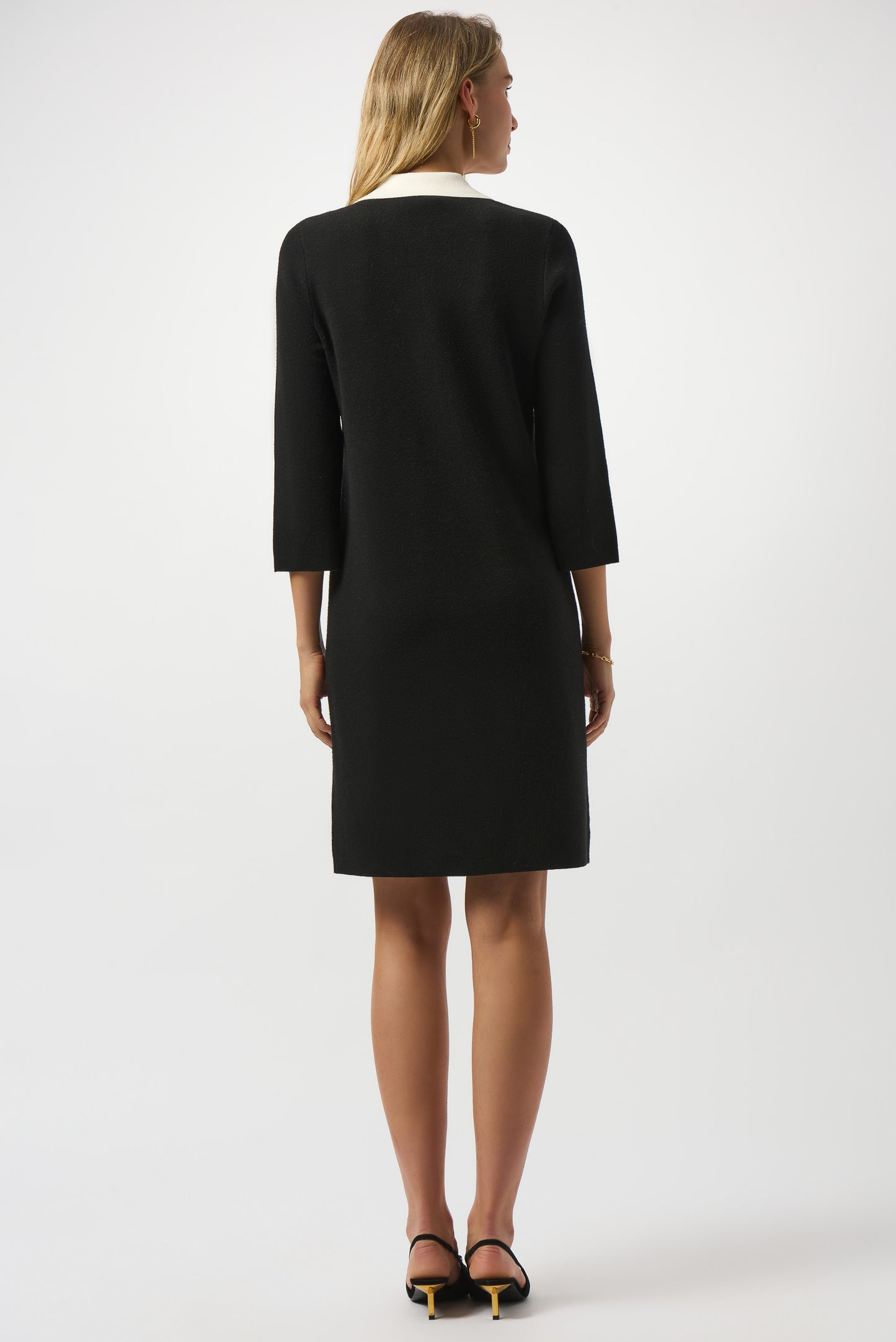 Joseph Ribkoff #253995 Knit Dress with Contrast Shirt Collar and Pockets