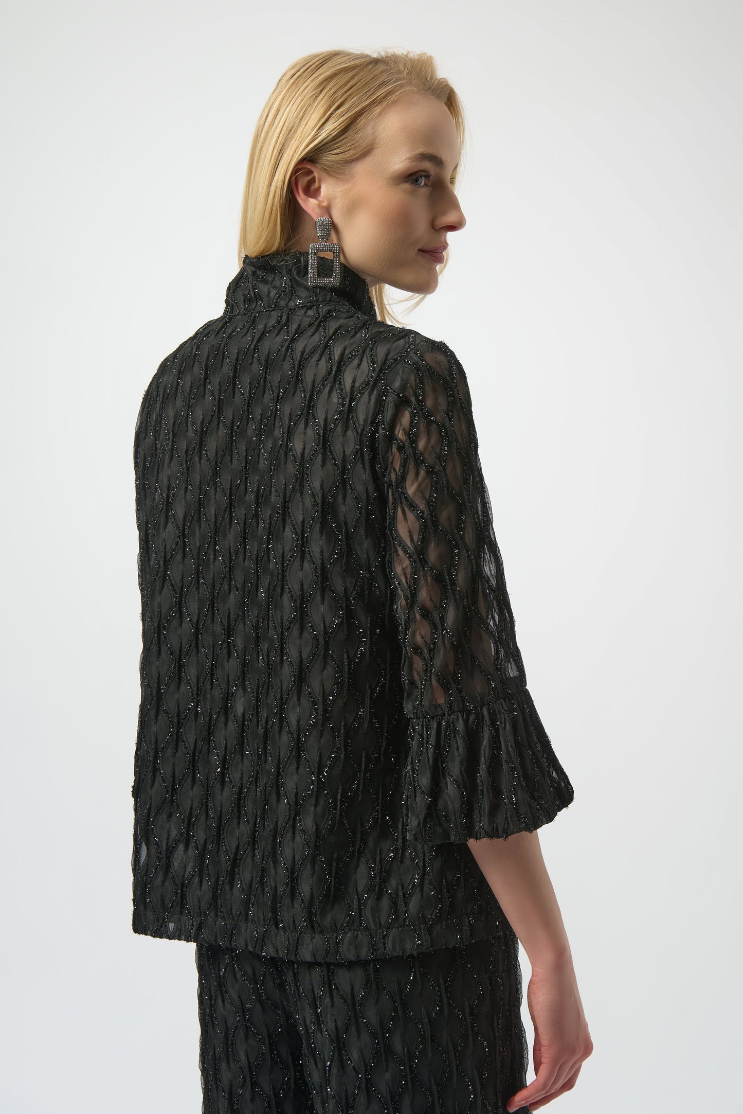 Joseph Ribkoff #254073-278 Lurex Cascade Trapeze Jacket