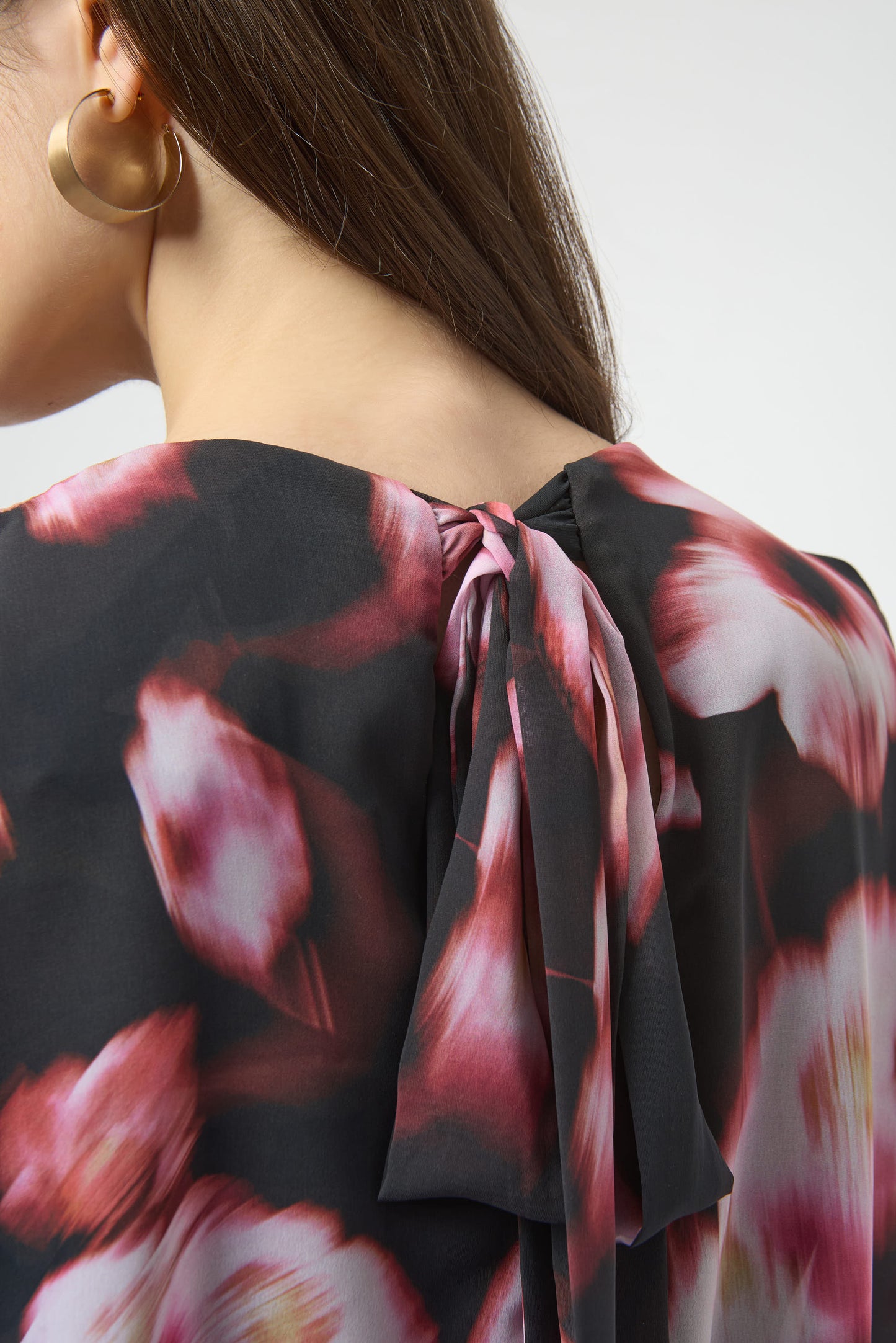 Joseph Ribkoff #254202-178 Chiffon & Silky Knit Floral Print Boxy Top