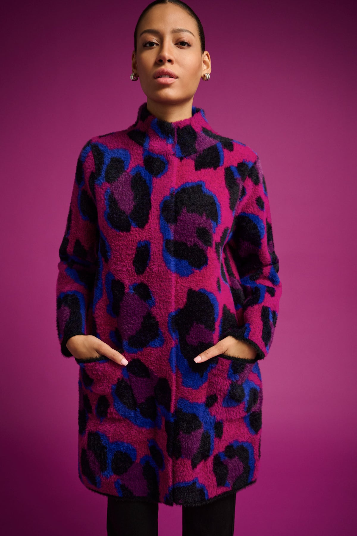 Joseph Ribkoff #264922-178 Animal Print Sweater Coat