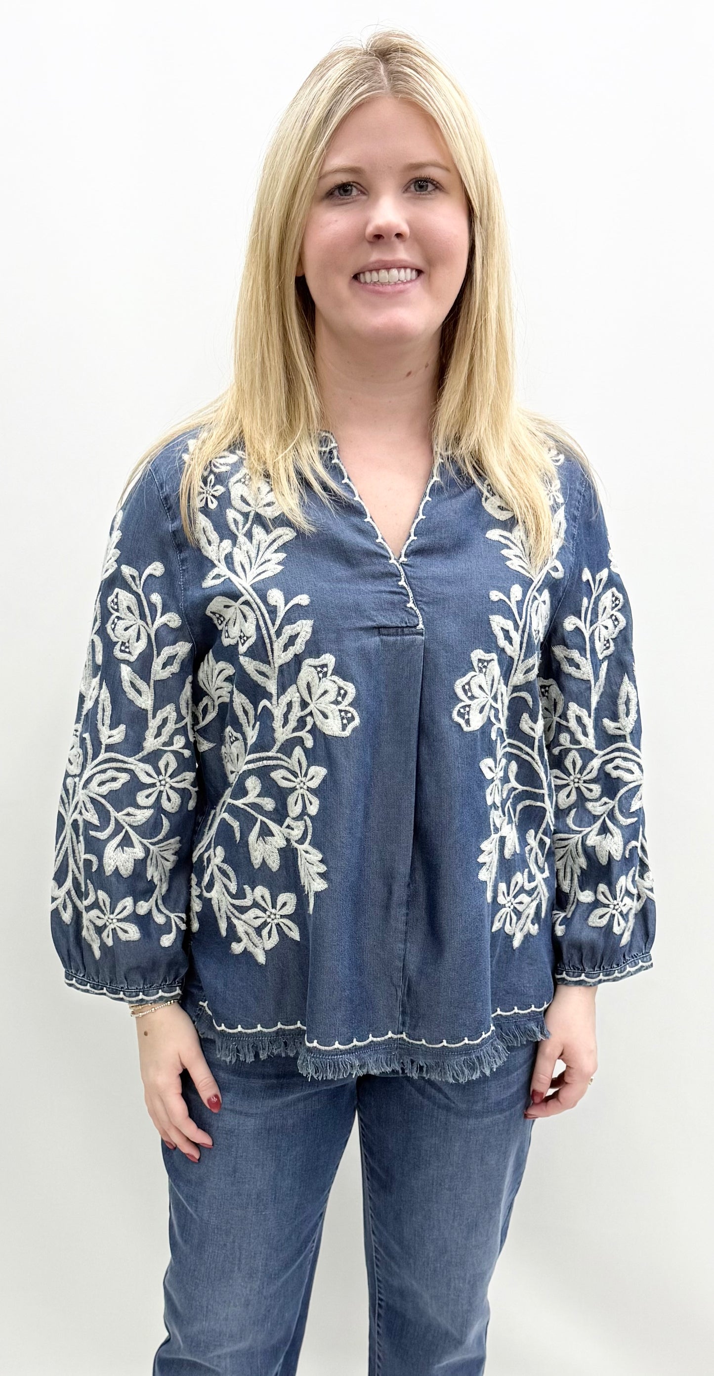 John Mark #J35475TM Denim Top