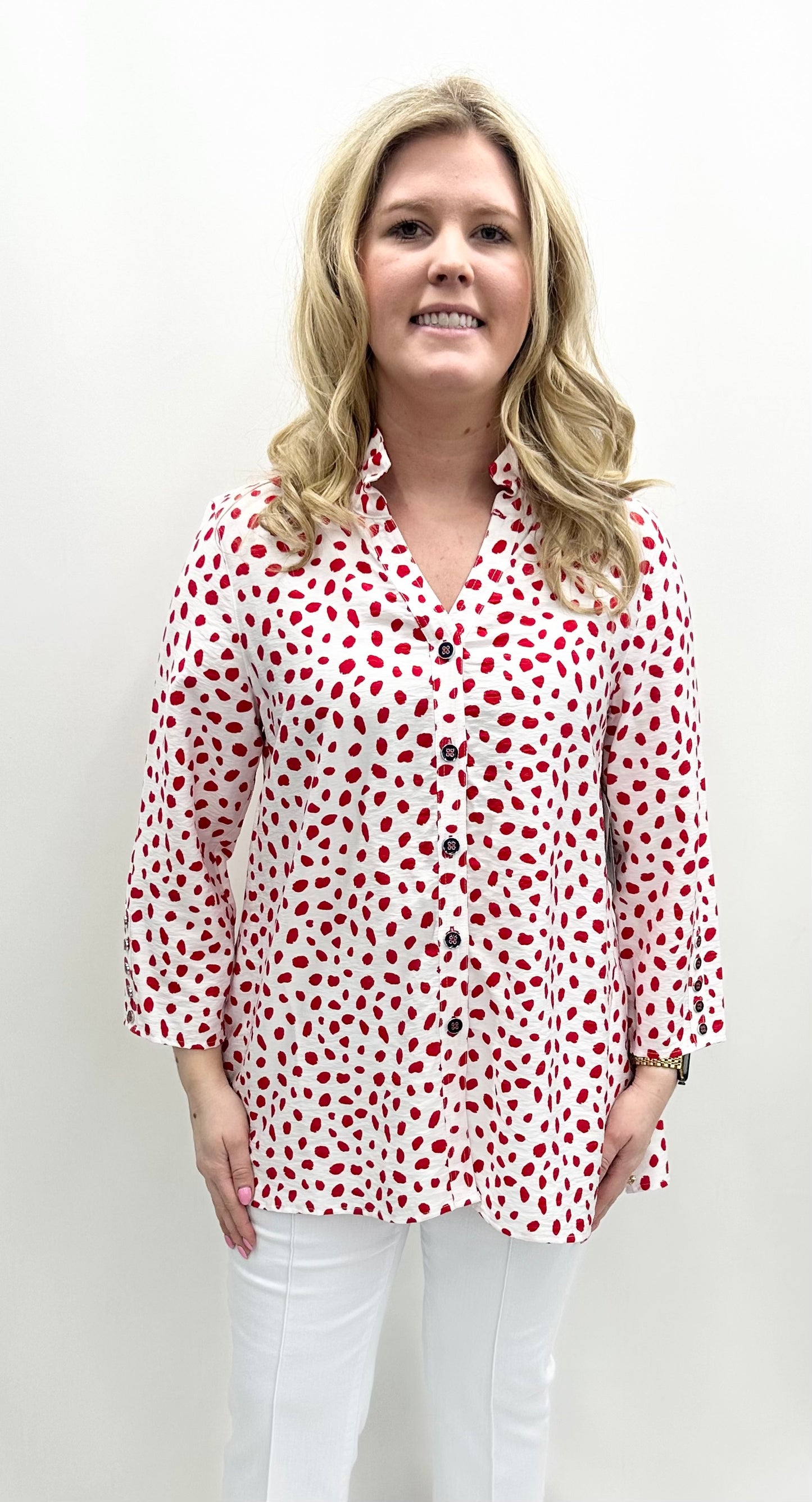 Multiples #M25502BM Fiery Red Shirt