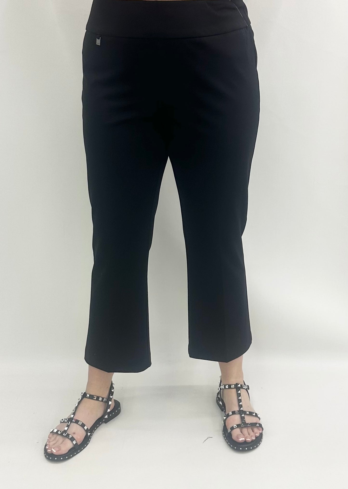 Multiples #M24712PM Black Flare Leg Crop Pant