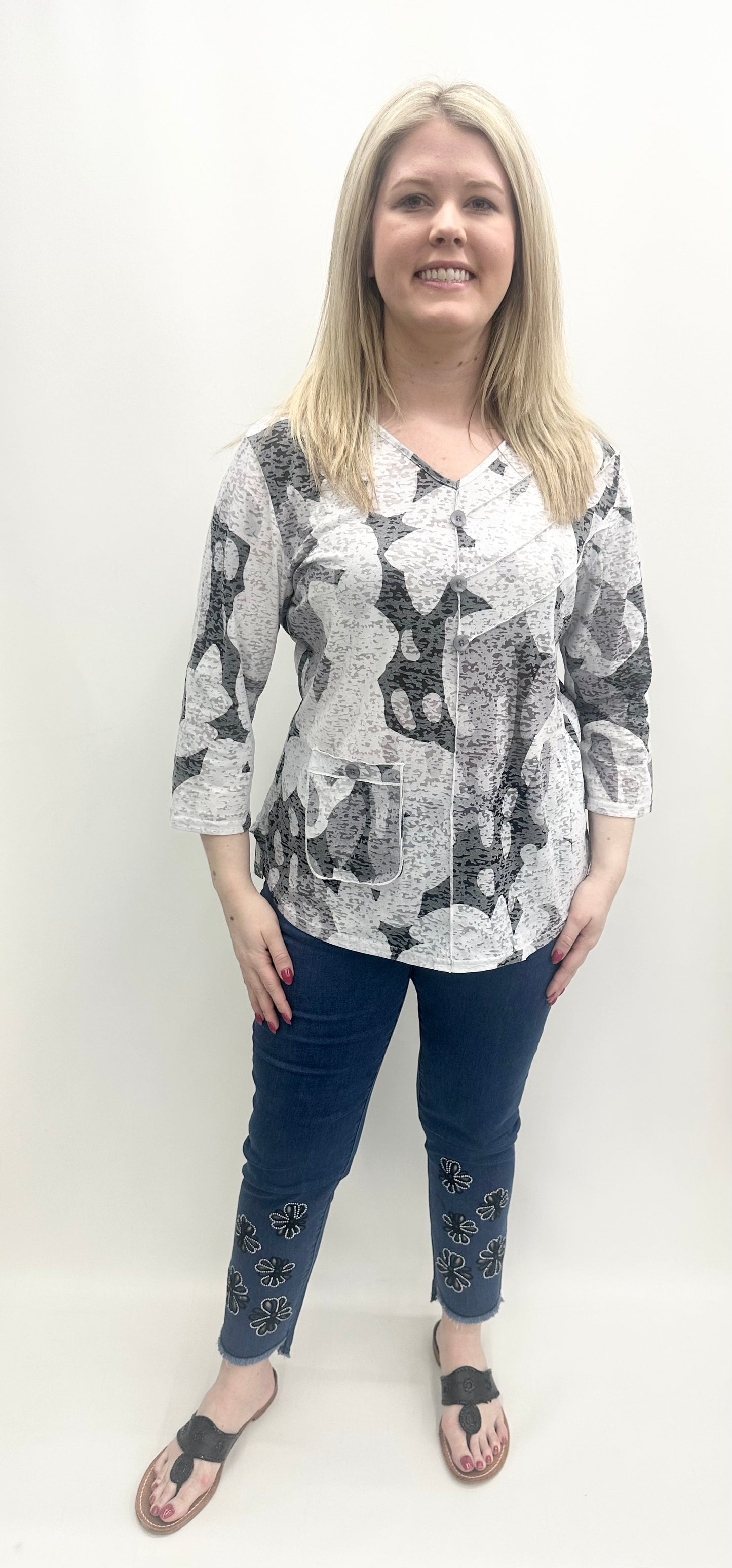 Ethyl #H251BW Burnout Top