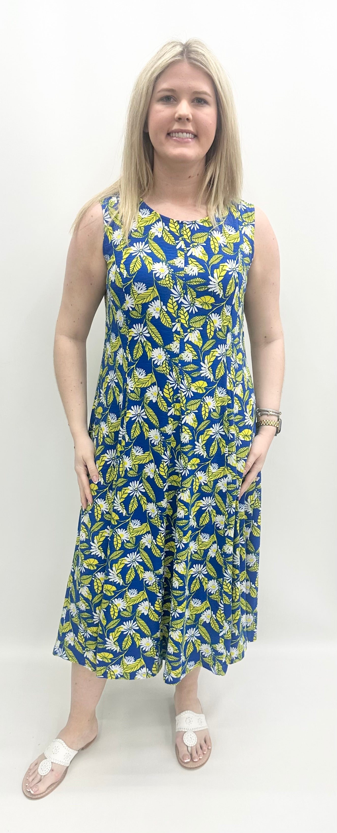 Multiples #M25108DM “Summer Breeze” Blue Print Dress