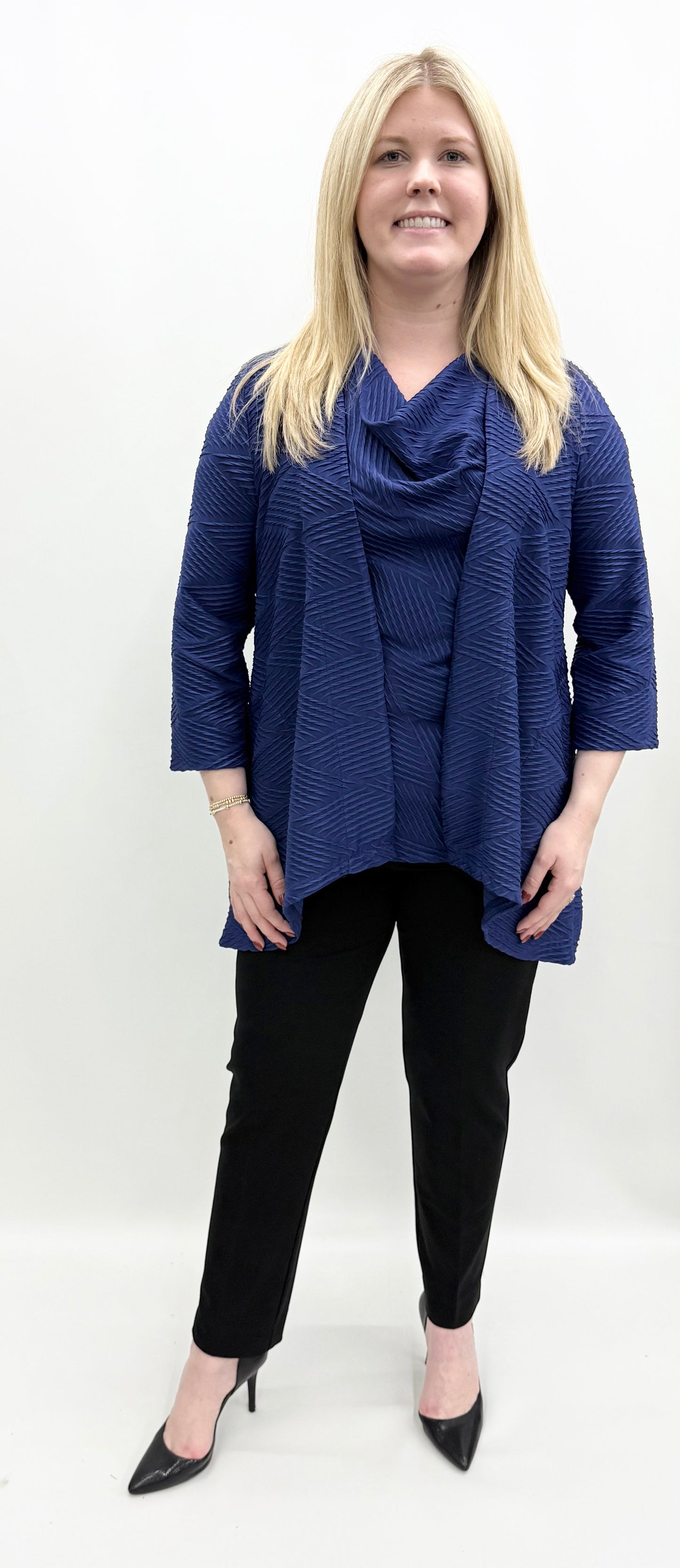 Pure Essence #631-7085 Blue Cardigan