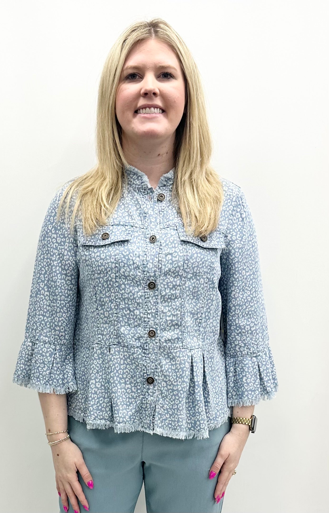 Multiples #M35407JM Peplum Print Top