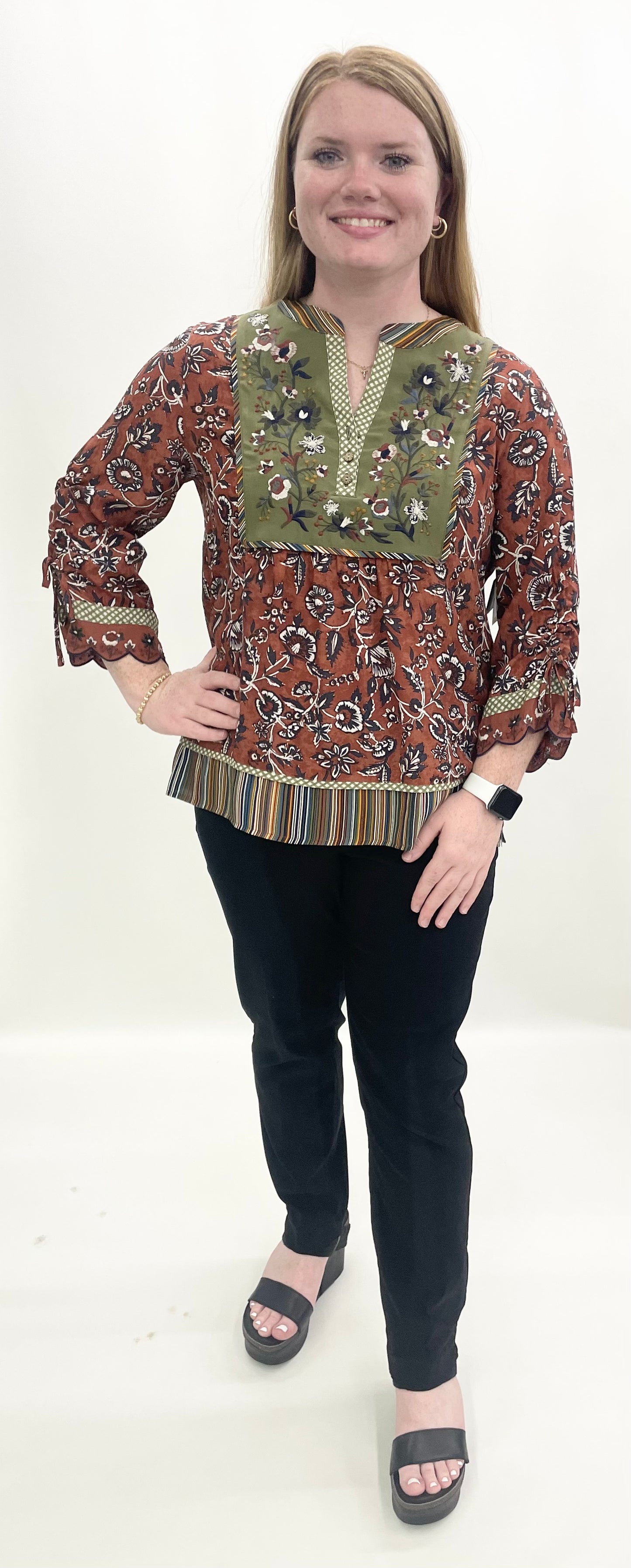 John Mark #J36835TM Floral Multi Top