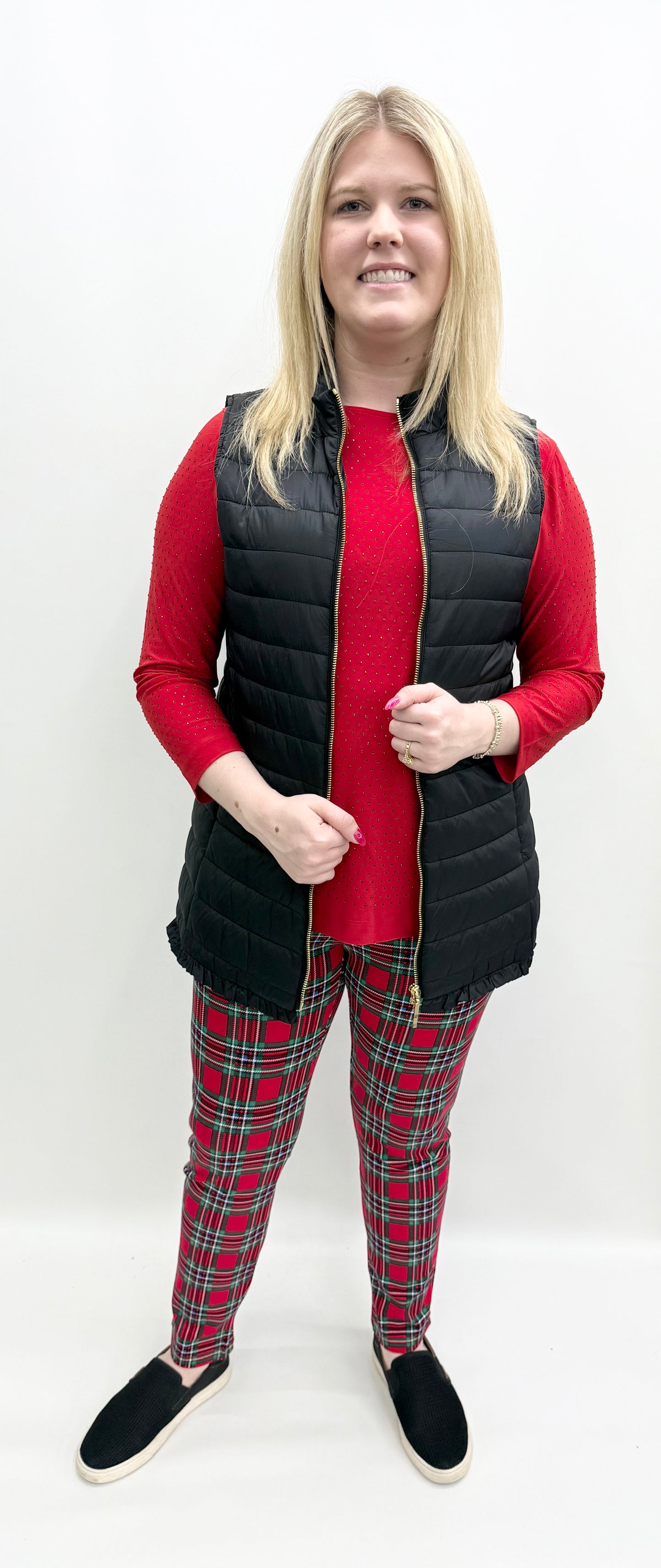 Multiples #M45606VM Black Quilted Vest