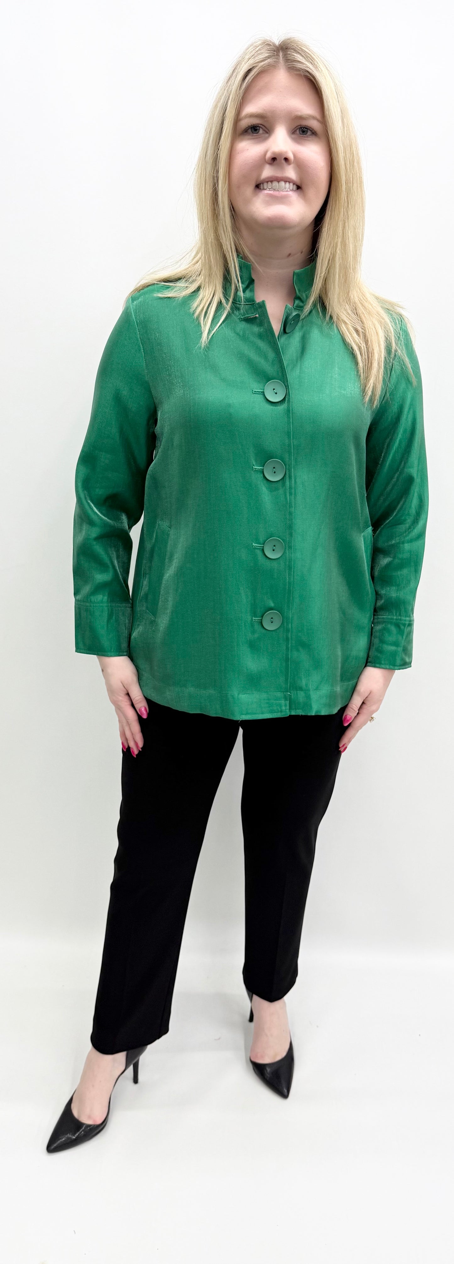 Multiples #M45612JM EverGreen Wire Collar Jacket