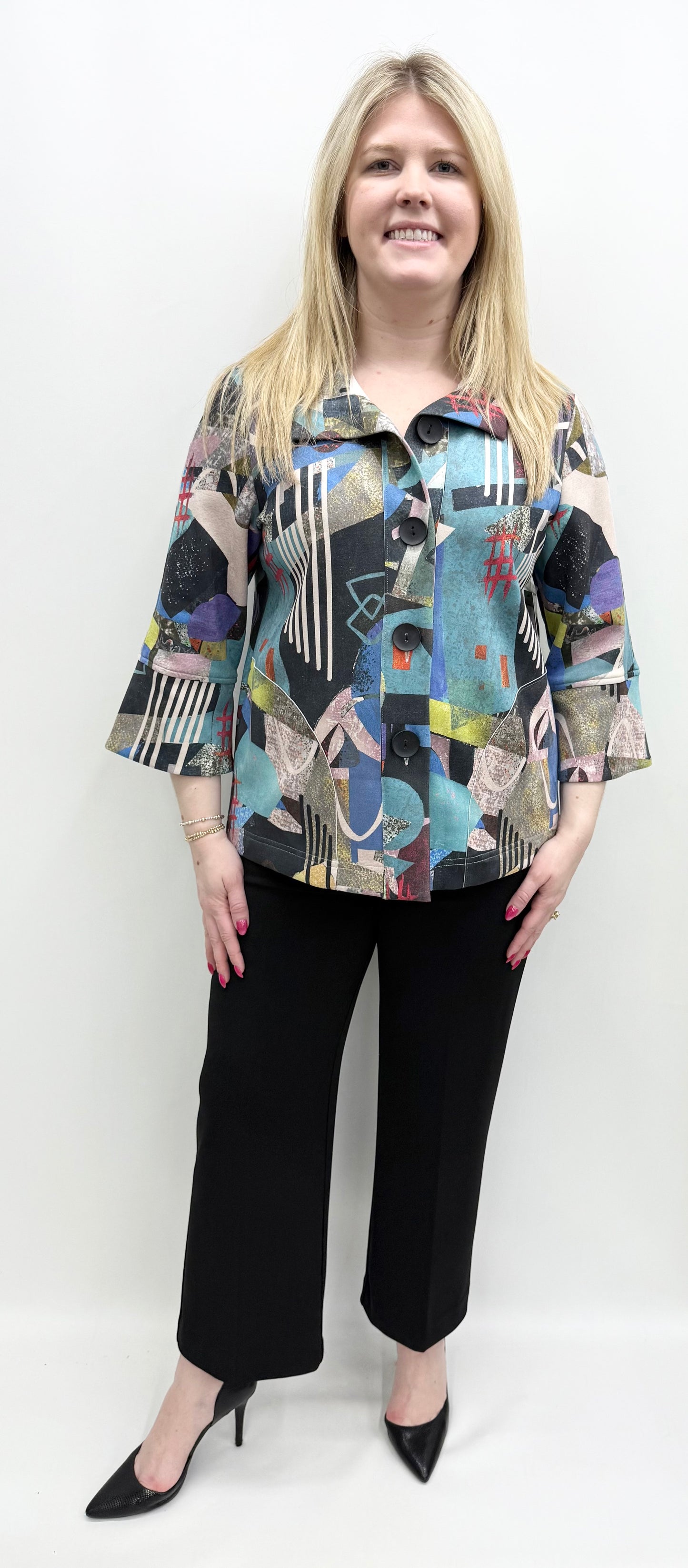 Ali Miles #A45613Jm Abstract Multi Jacket