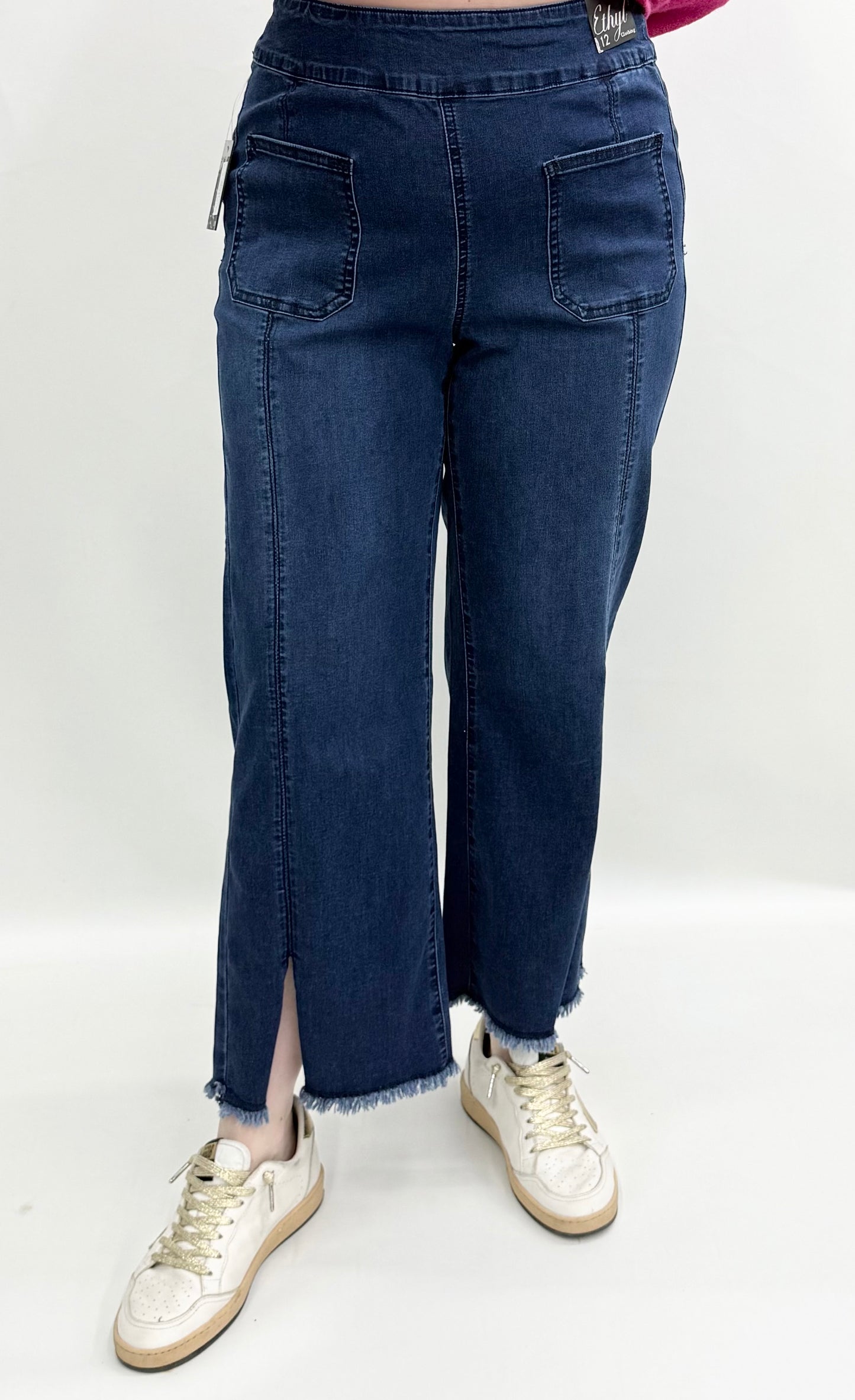 Ethyl #P61MEDCN Denim Wide Leg Ankle Pant