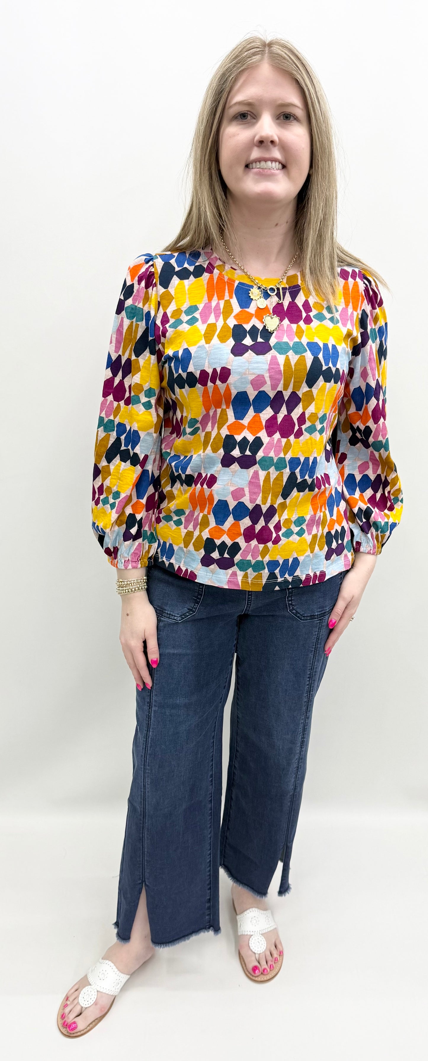 APNY #J370 Yellow/Pink Top