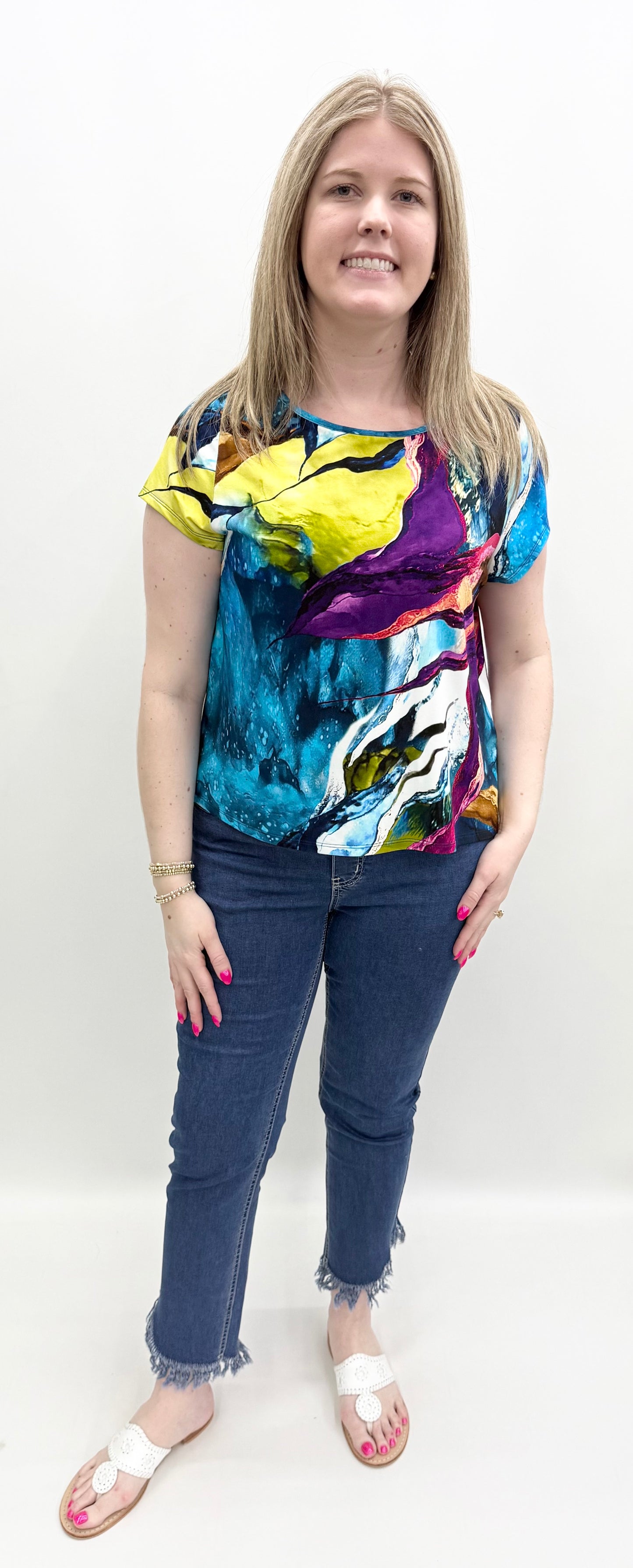 Olivia by Habitat #144187 Arthouse Knits Mystic Cap Sleeve Tee