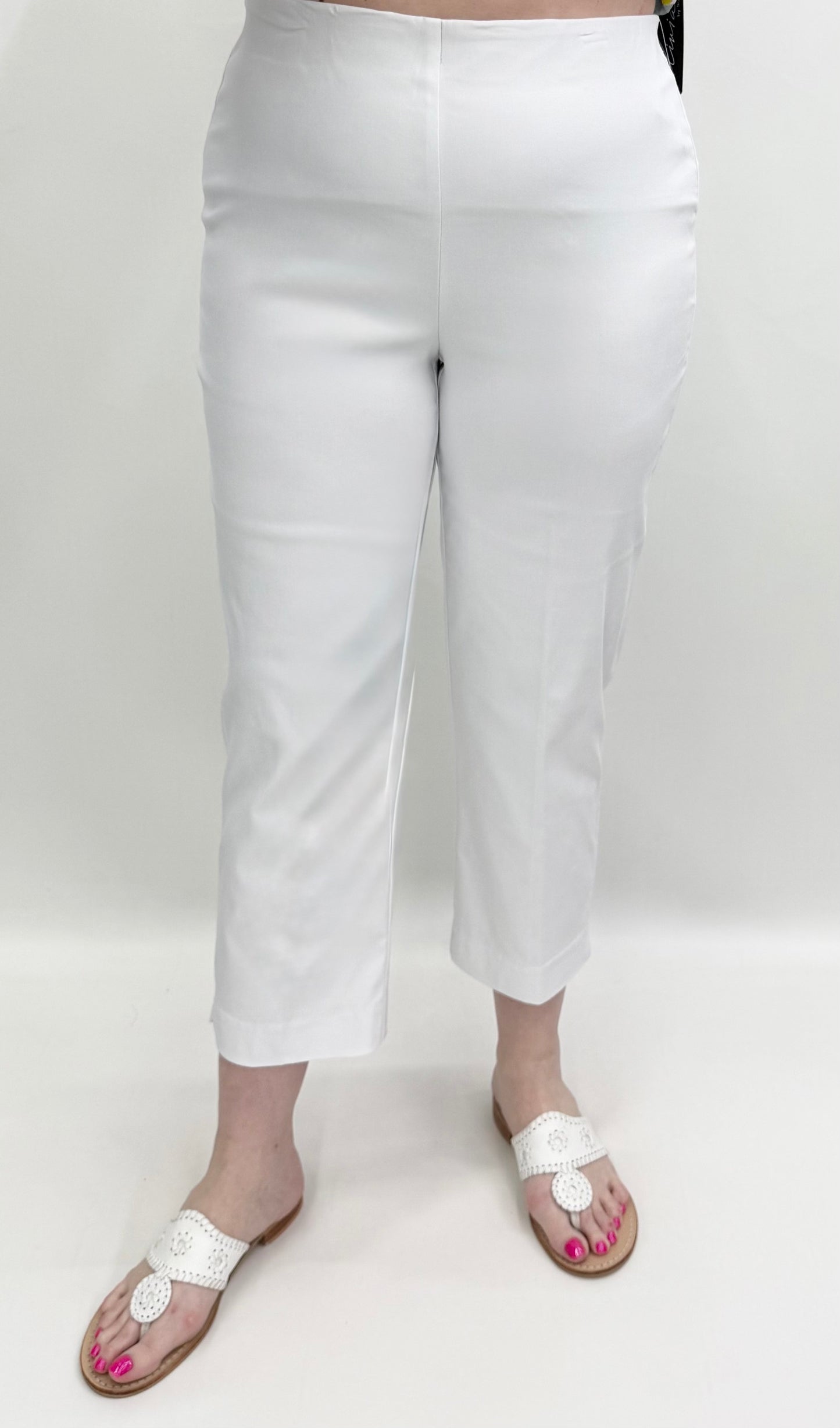 Thin Her by Ali Miles #K14209 White Crop Pant