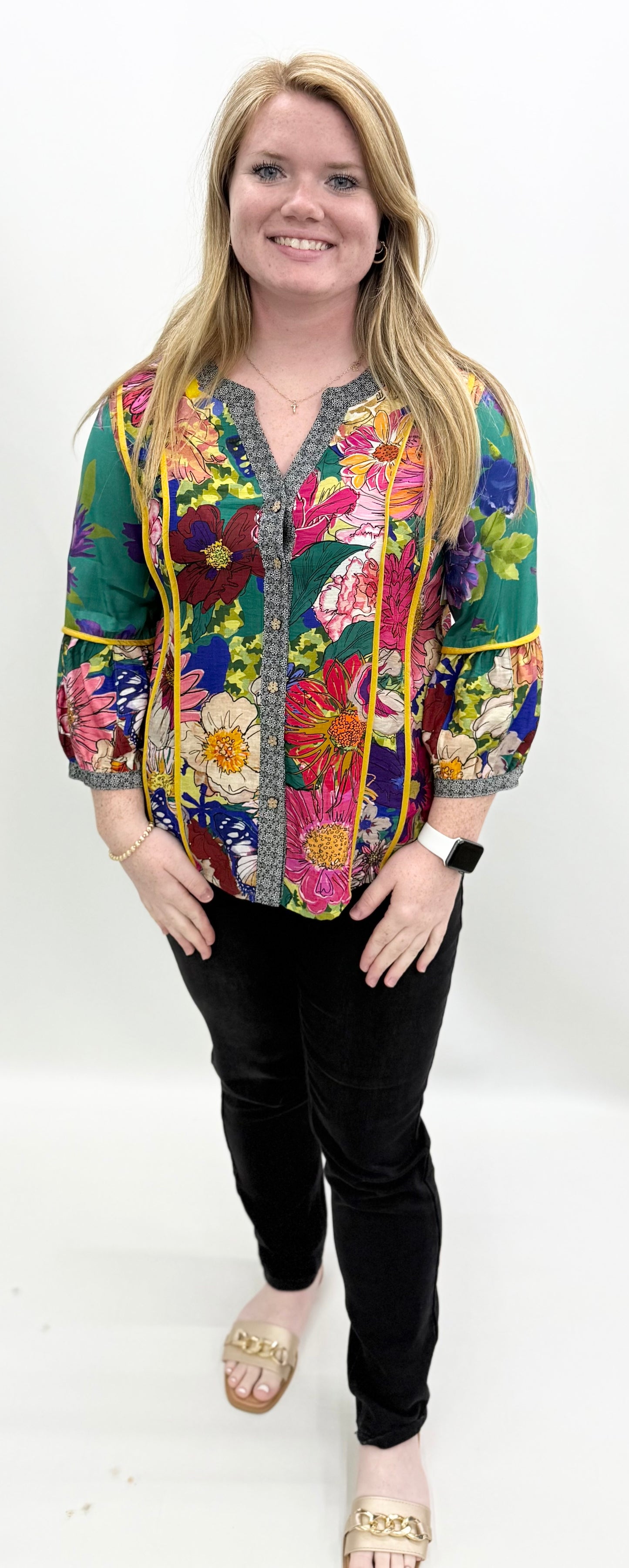 John Mark #J36728BM Floral Top