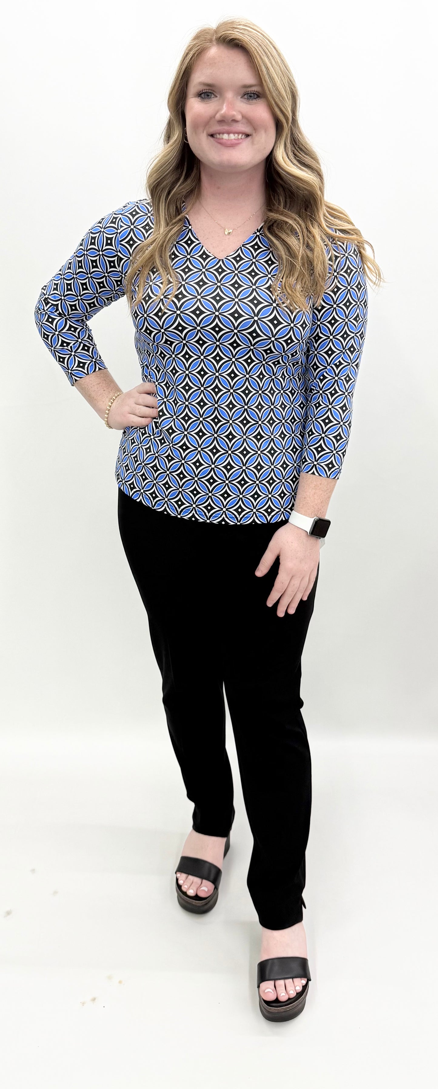 Lulu B. #SPX4071-GDSB 3/4 Sleeve Top