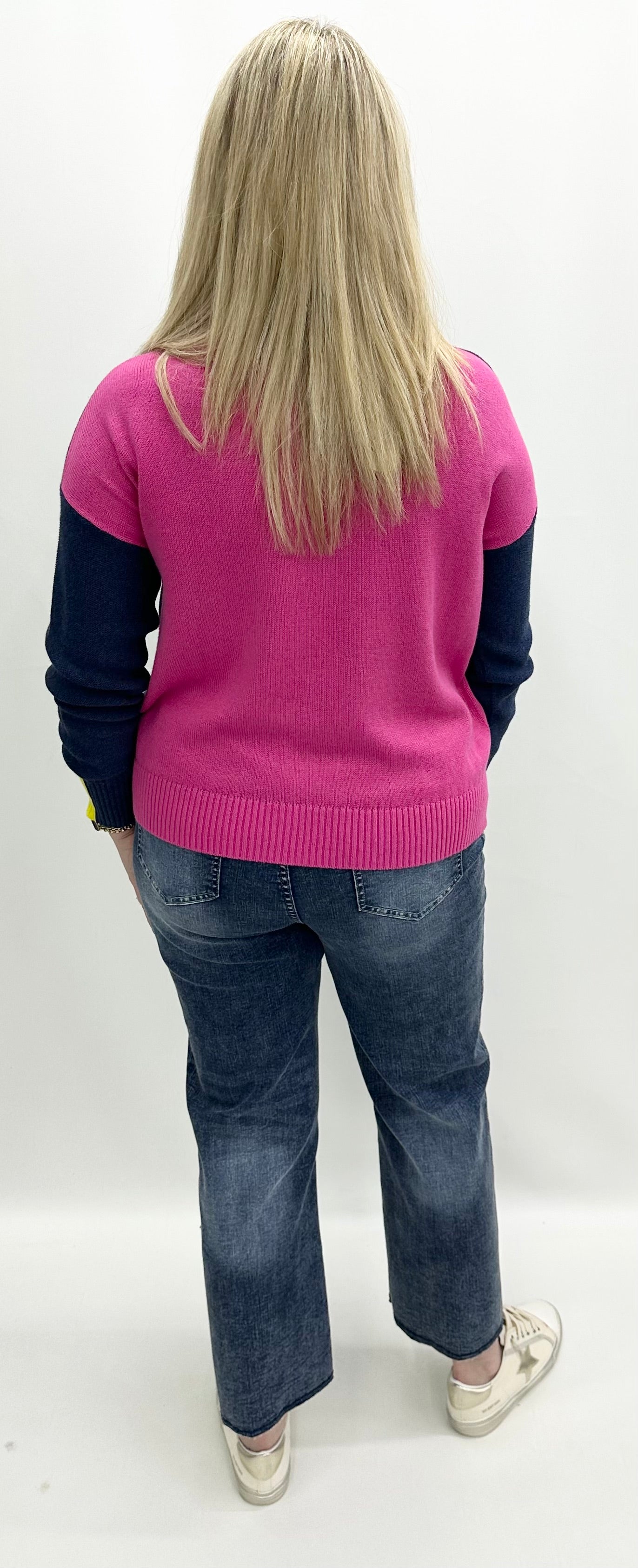 #ZP7512U Color Block Trim Sweater