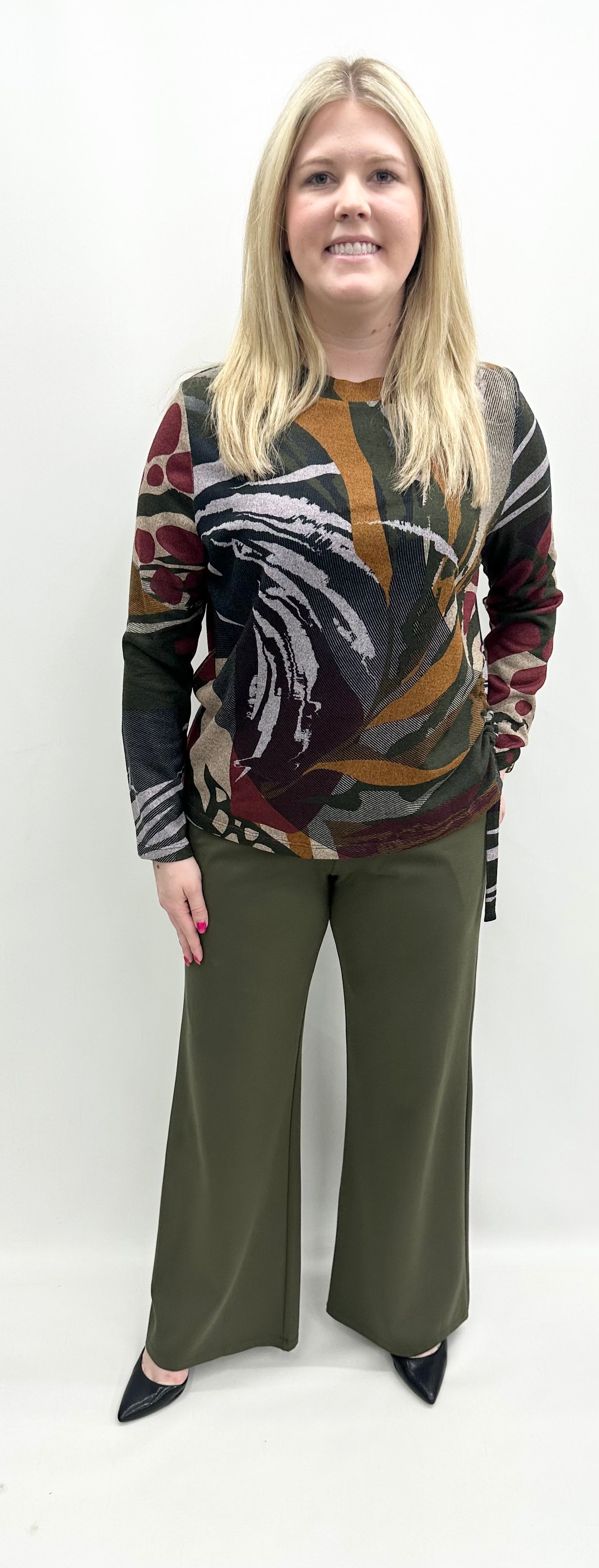 Clara Sun Woo #T200WP5 Olive/ Tan Top