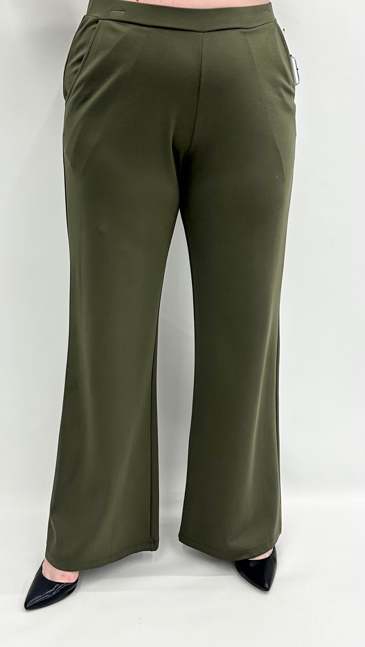 Clara Sun Woo #PT42A Olive Flare Leg Pant