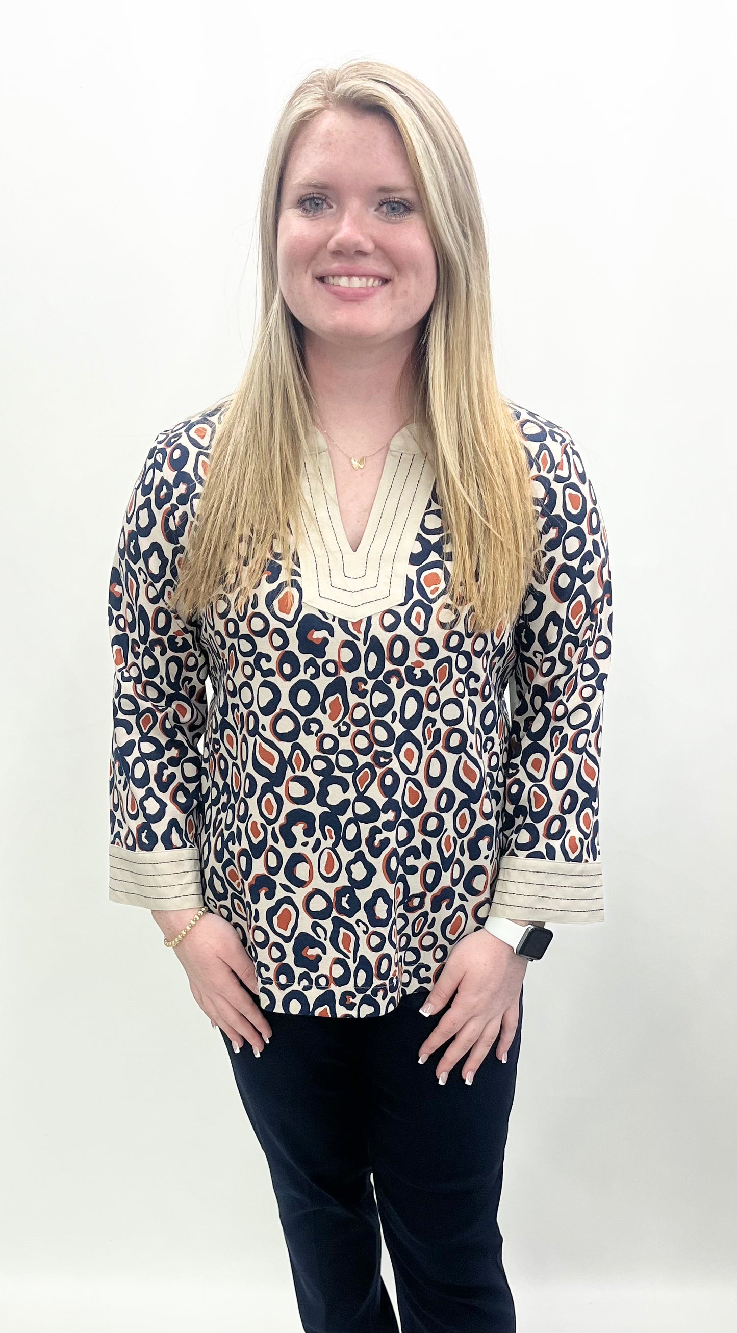 Multiples #M36205TM Multi Animal Print Blouse
