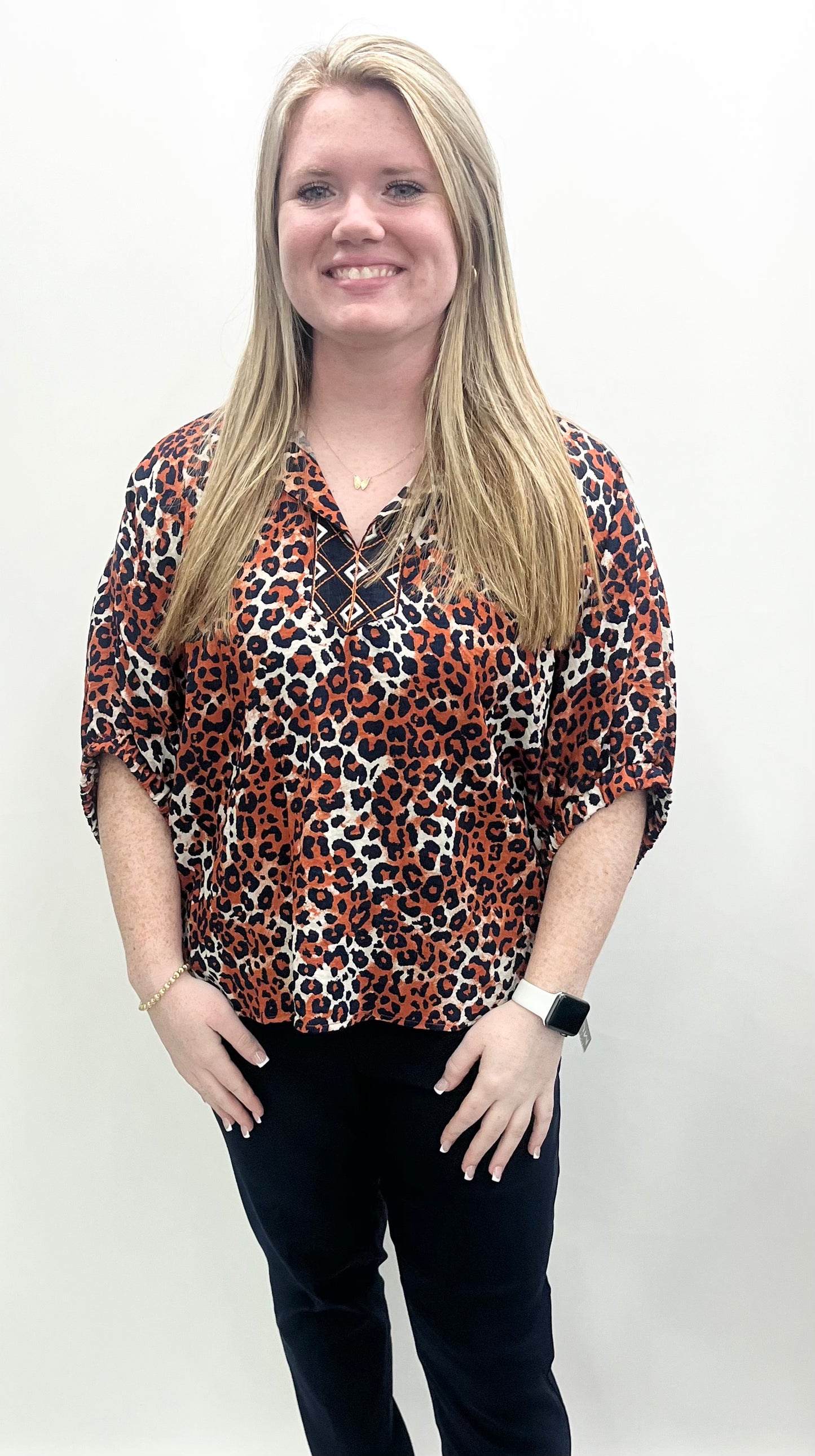 Multiples #M36204TM Multi Animal Print Top