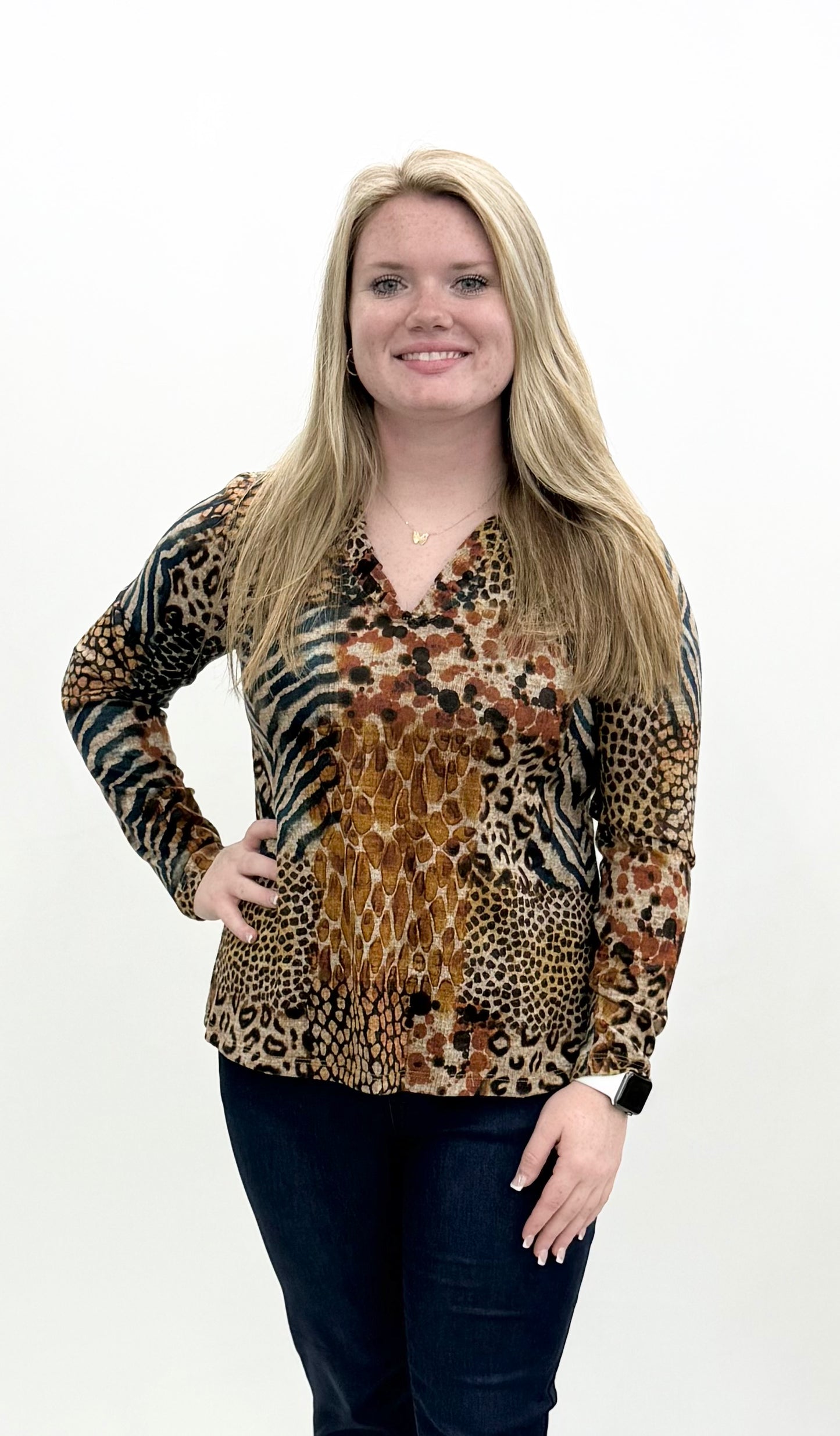 Pure Essence #694-8119 Animal Patch Top