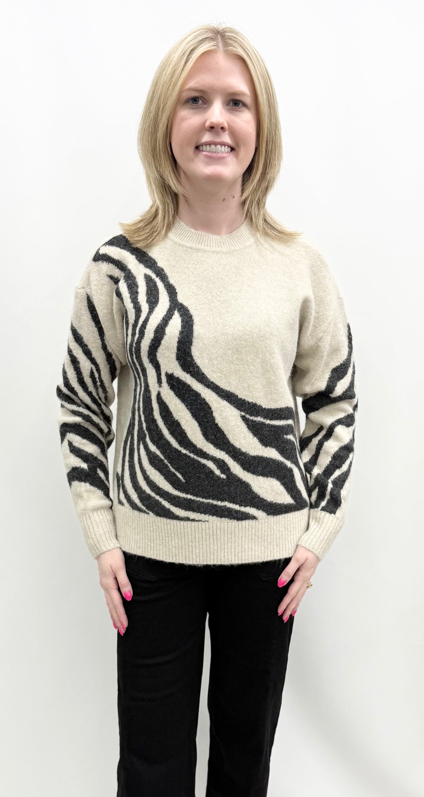 Charlie B. #C2906QR-717C Zebra Sweater