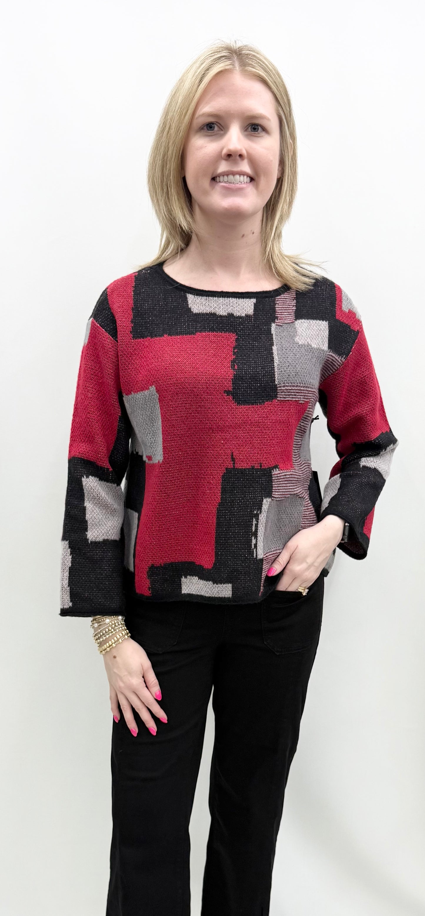 Olivia by Habitat #430770 Black/Red Sweater