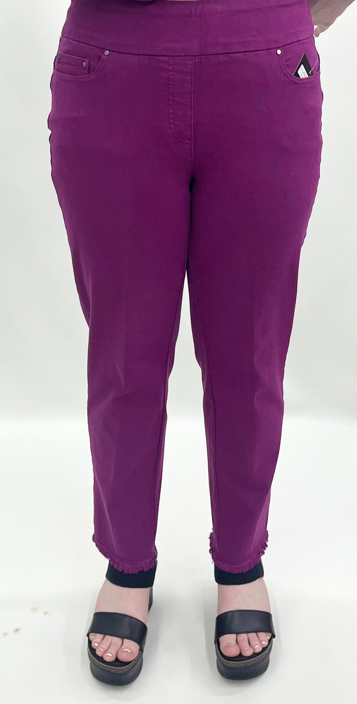 Slim Sation by Multiples "Plum Perfect" #M35714PM Five Pocket Jean