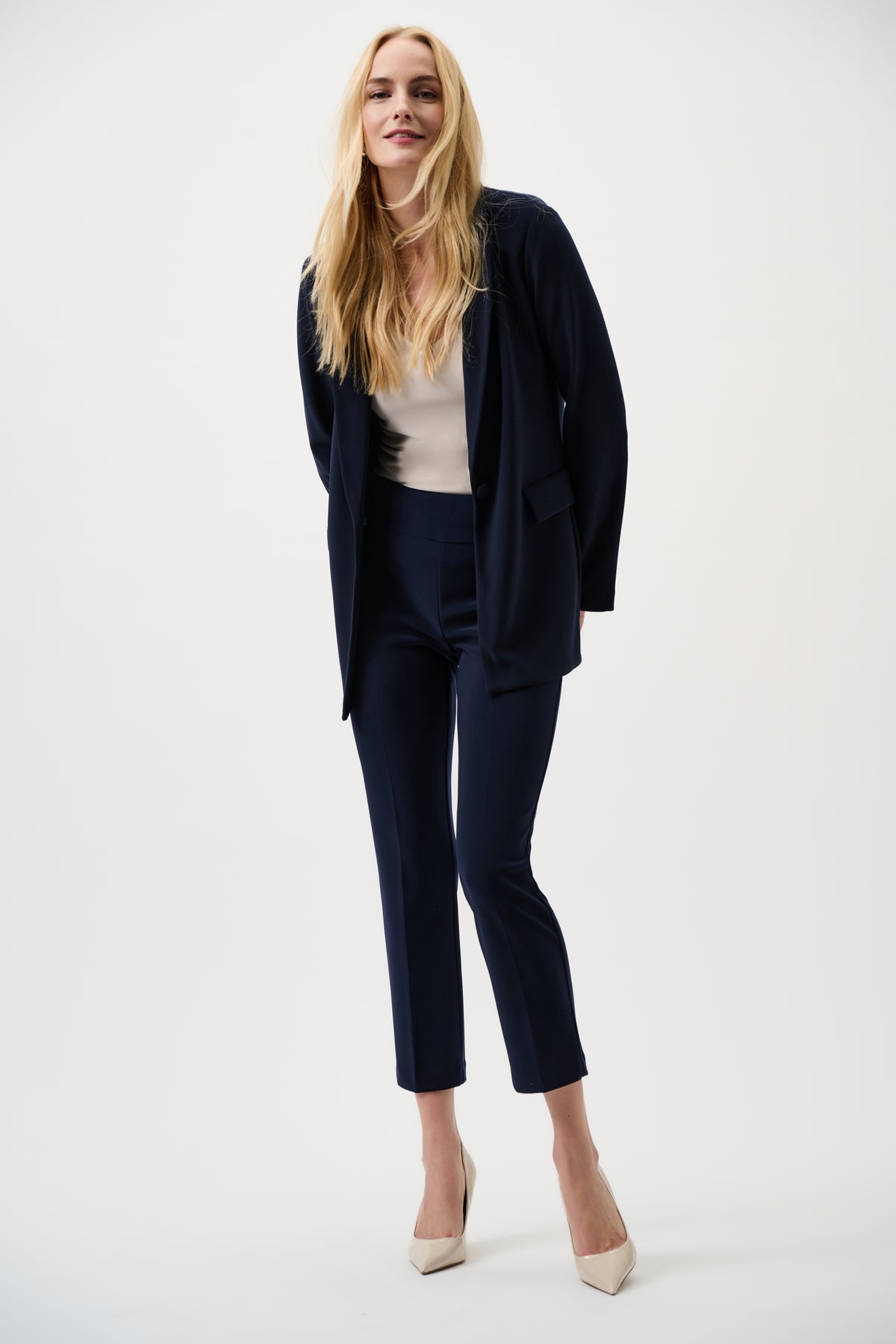 Joseph Ribkoff #181089CO-2166 Navy Classic Cropped Pant