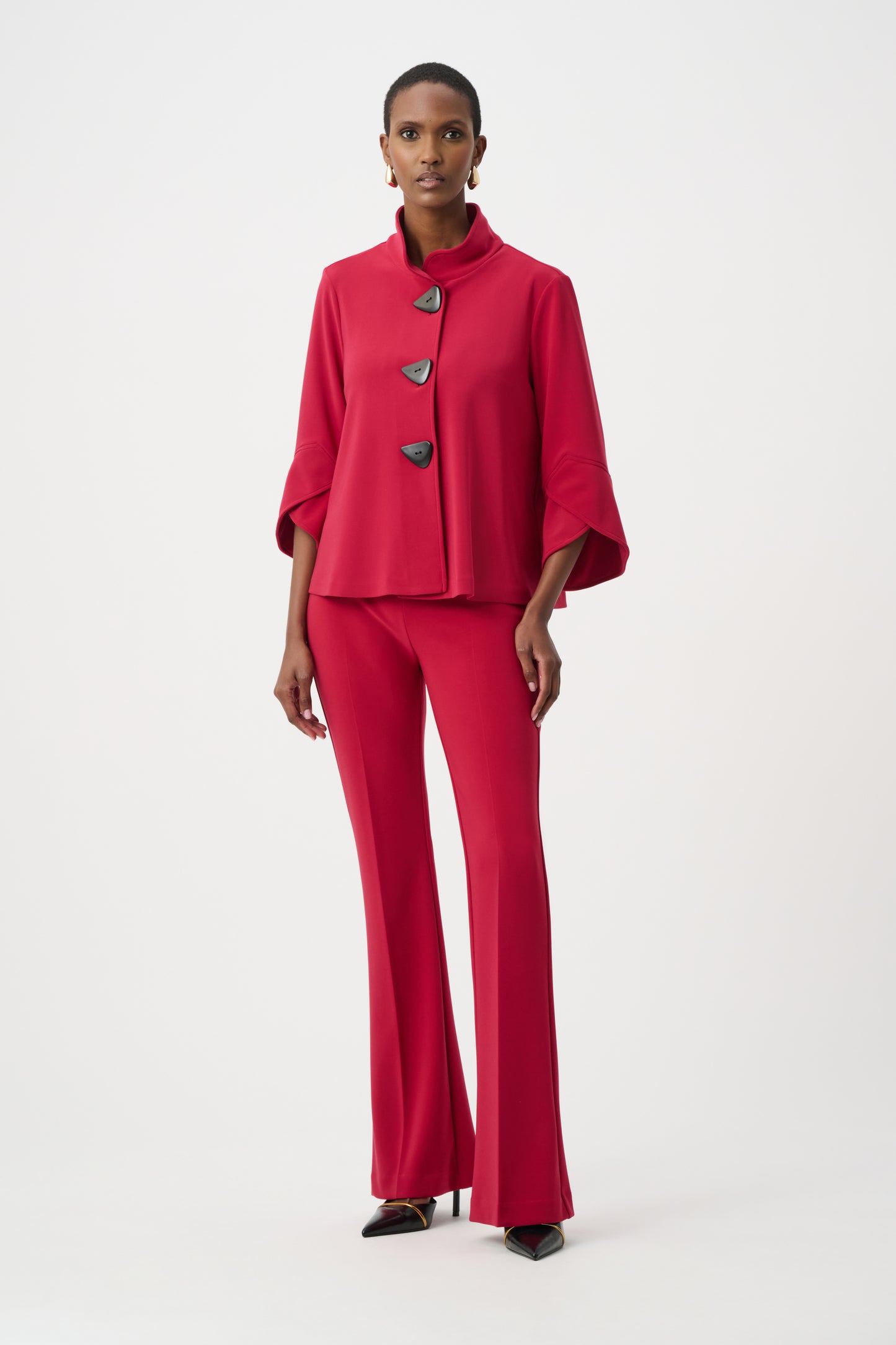 Joseph Ribkoff #193198F26-4435 Deep Cherry Classic Trapeze Jacket