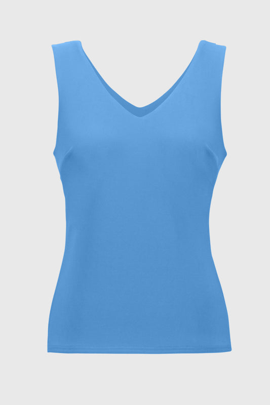 Classic V-Neck Cami  201546S25 Costal Blue