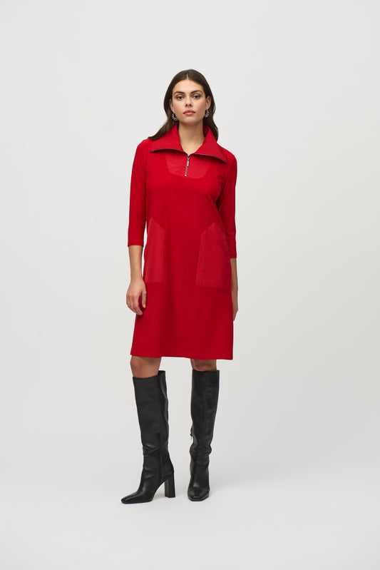 Silky Knit And Memory Straight Dress 244045