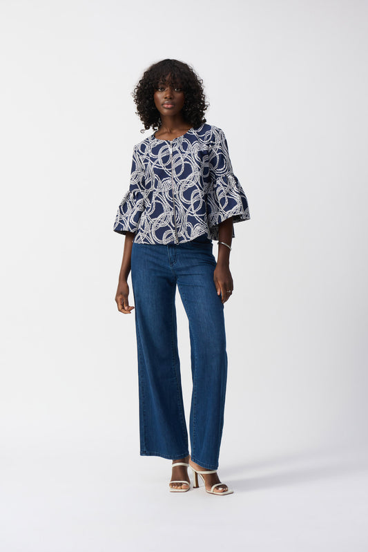 Abstract Jacquard Trapeze Jacket 251006