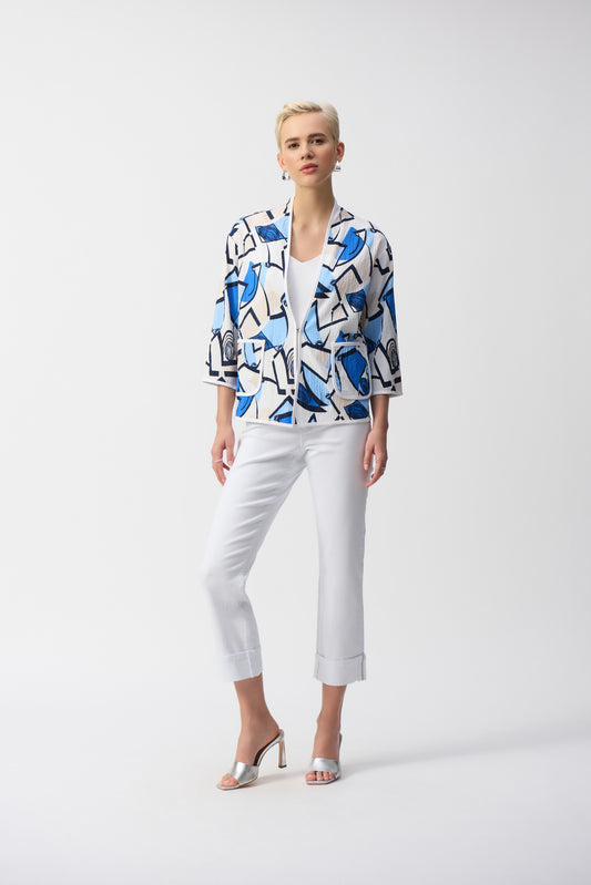 Seersucker Geometric Print Jacket 251105