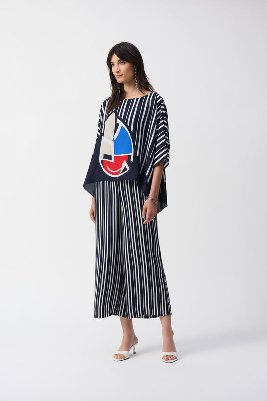 Georgette Abstract Print Poncho Top 251180