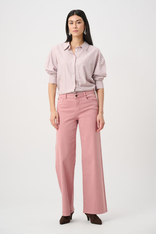 Joseph Ribkoff #251017CO-11 Goldie | Vintage Rose Classic Wide-Leg Stretch Jeans