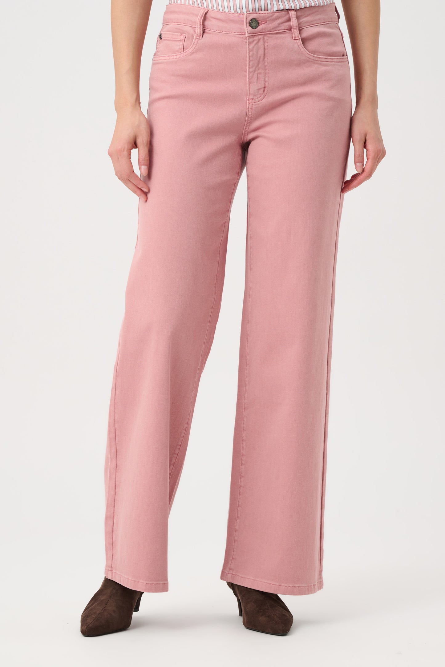 Joseph Ribkoff #251017CO-11 Goldie | Vintage Rose Classic Wide-Leg Stretch Jeans