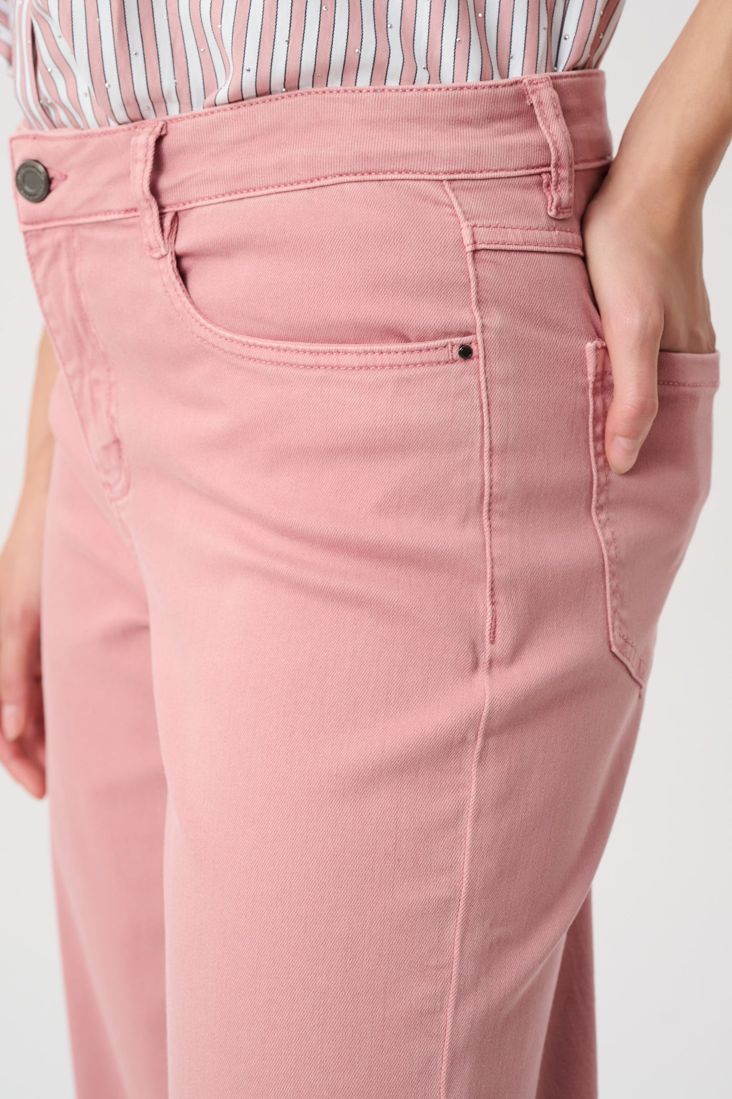 Joseph Ribkoff #251017CO-11 Goldie | Vintage Rose Classic Wide-Leg Stretch Jeans