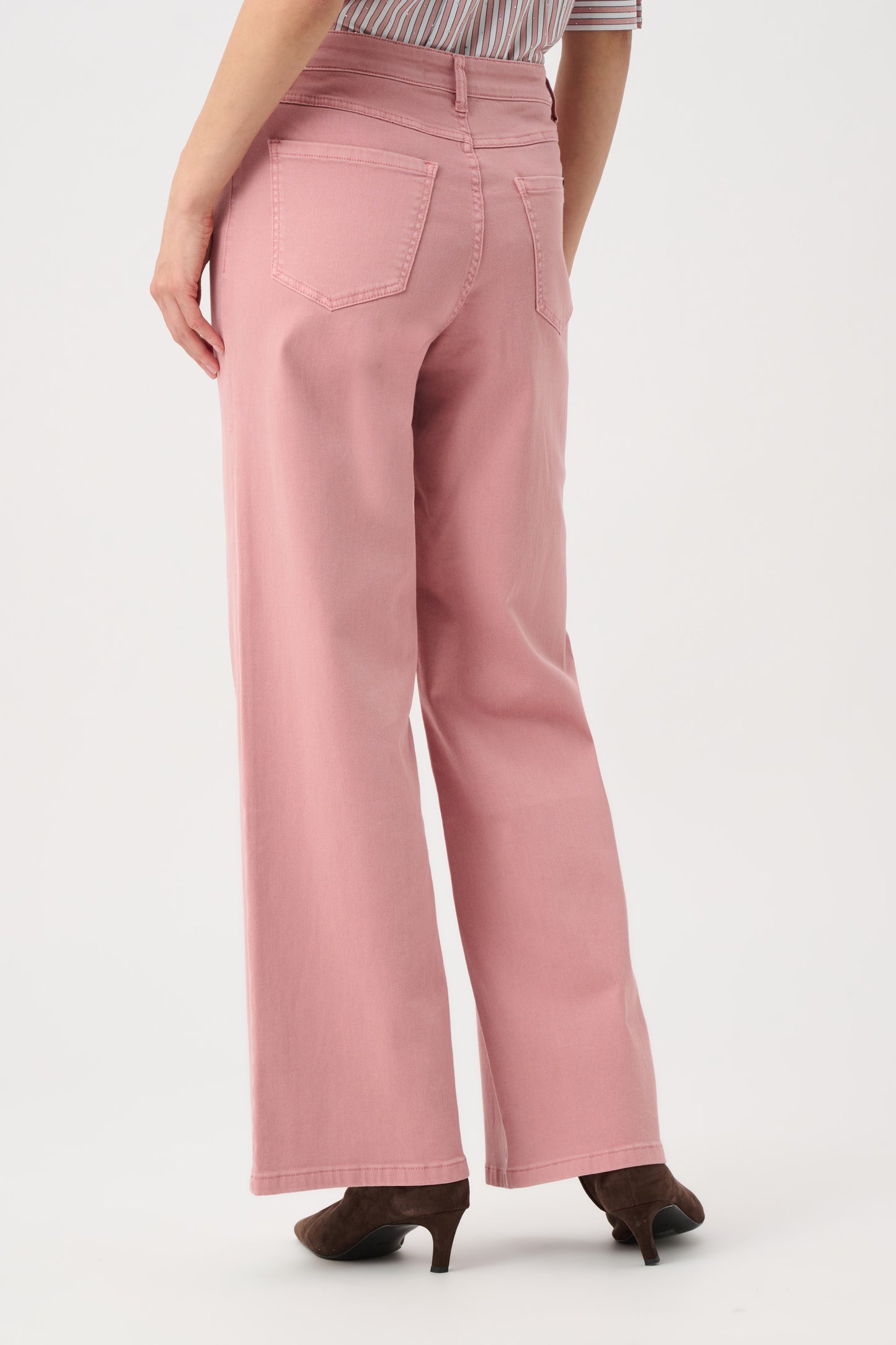 Joseph Ribkoff #251017CO-11 Goldie | Vintage Rose Classic Wide-Leg Stretch Jeans